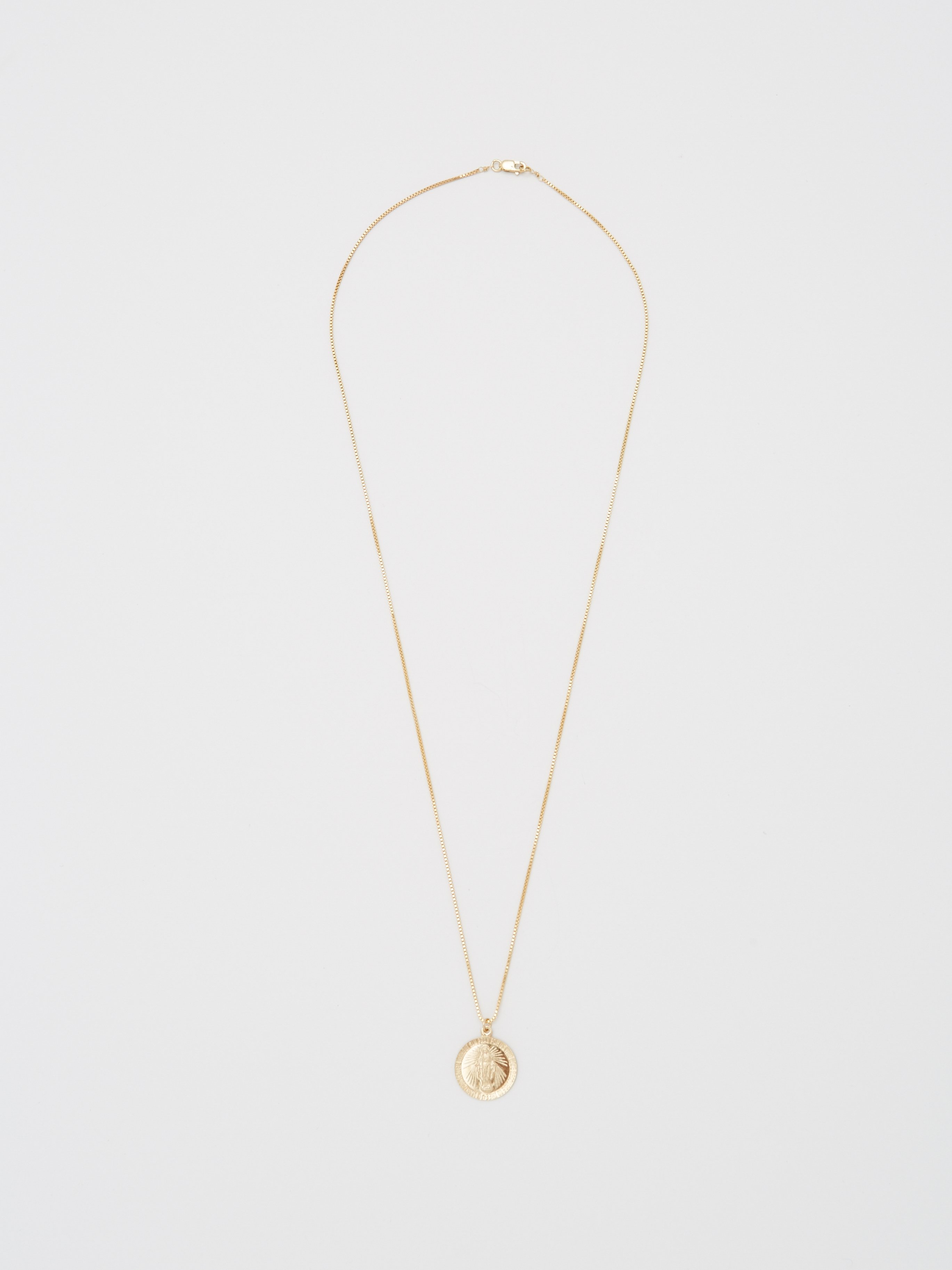 Full view flat lay of 22" Pray For Mary Square Necklace Necklace bagatiba 