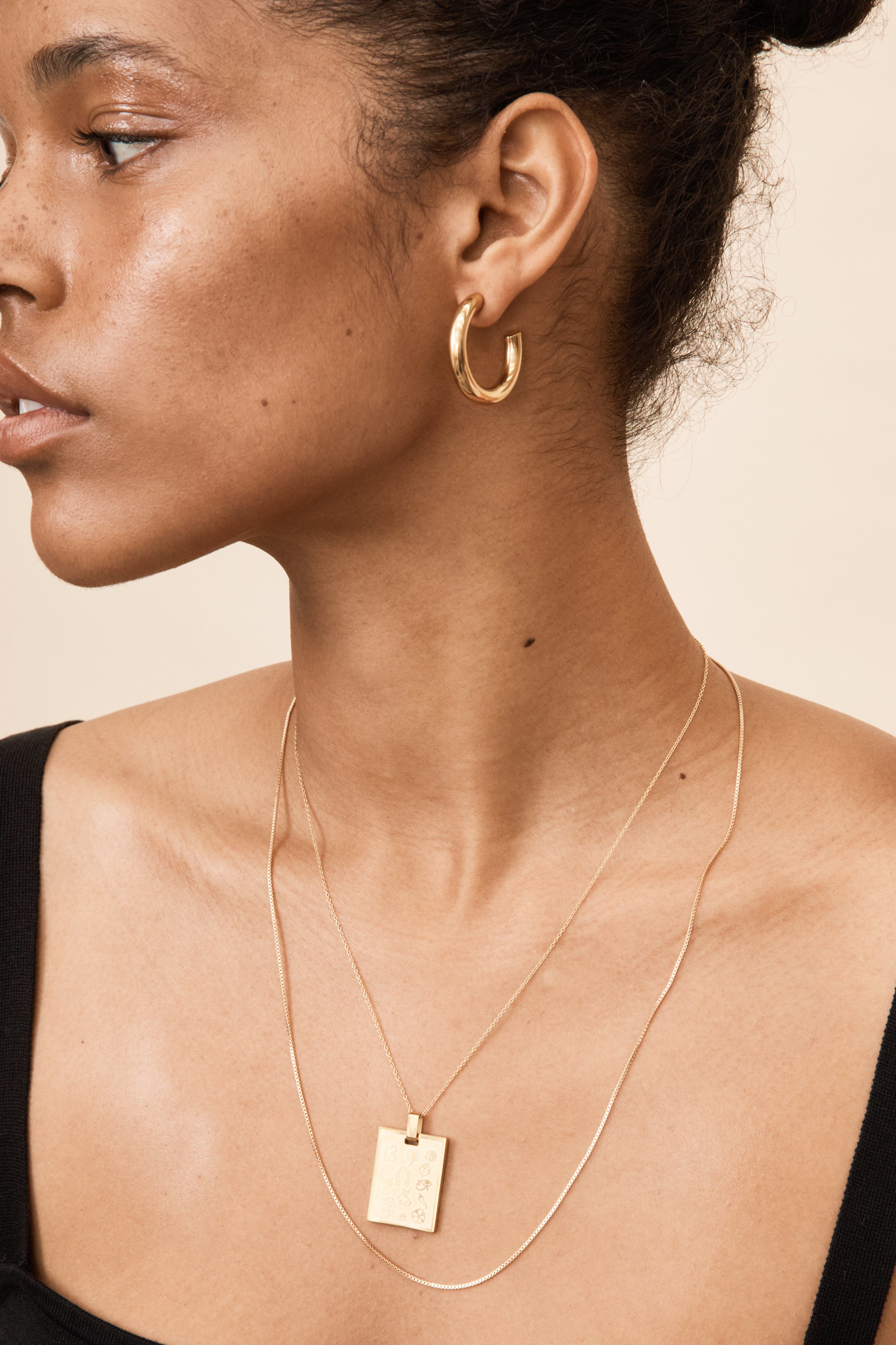 22" Vintage Square Chain Necklace bagatiba 