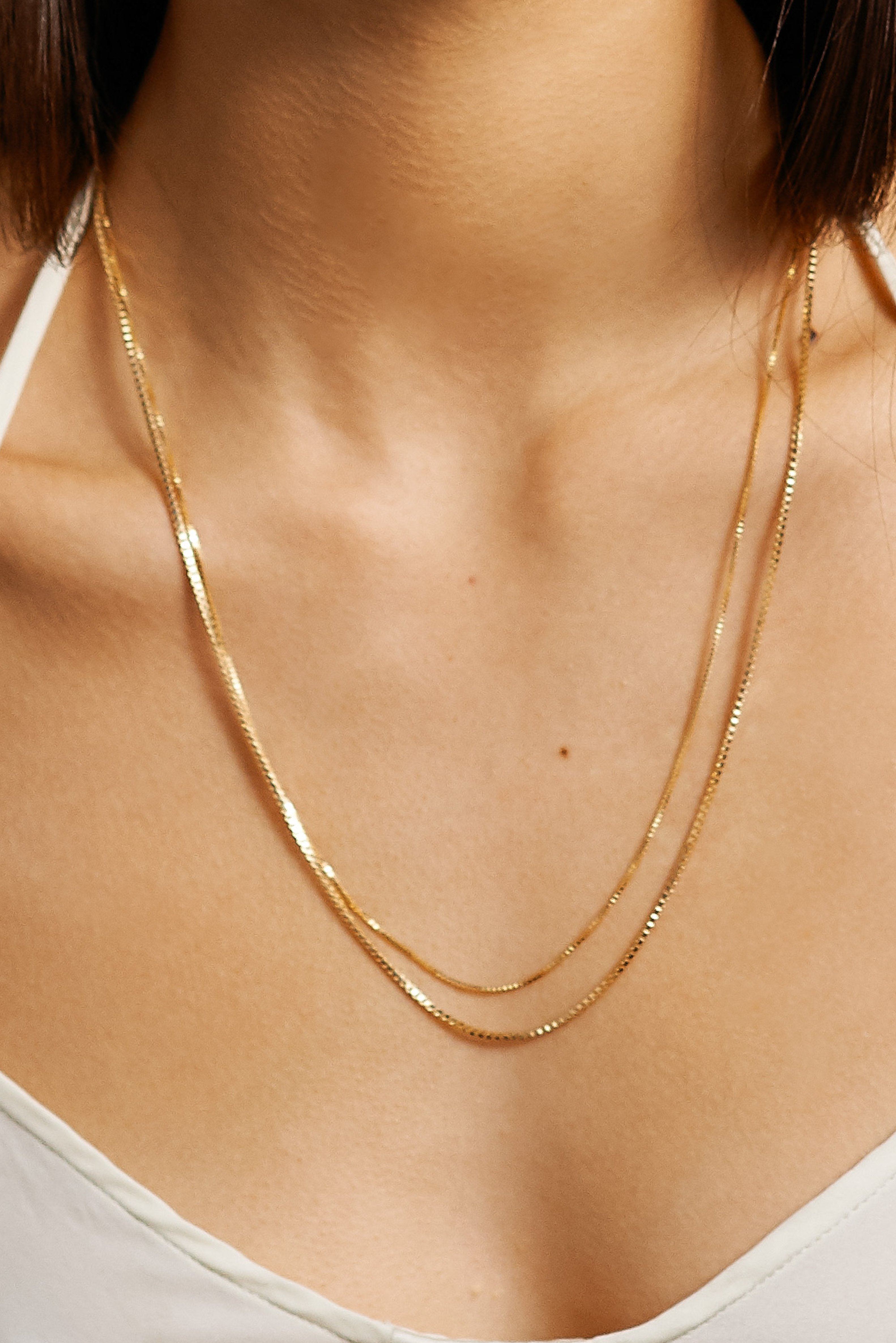 22" Vintage Square Chain Necklace bagatiba 