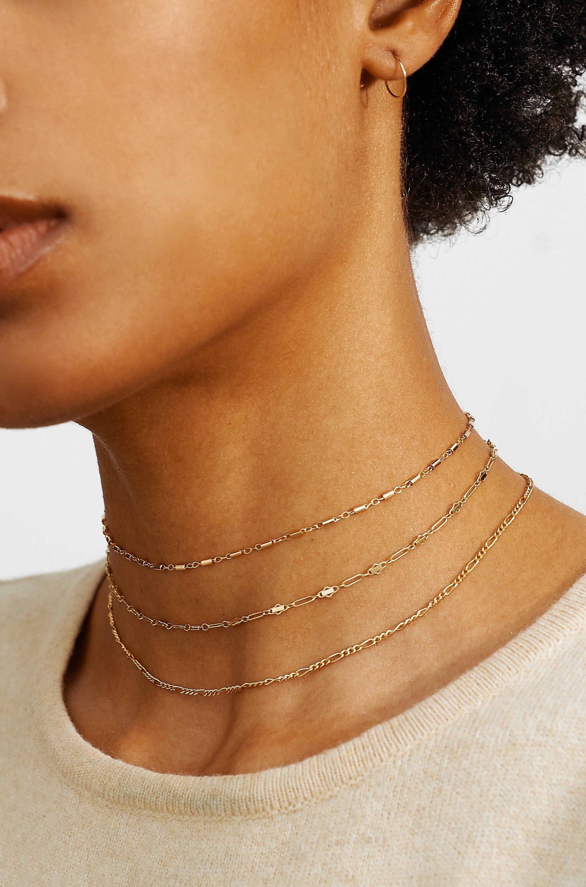 Model wearing 3 chokers including 313 Choker Choker Bagatiba 