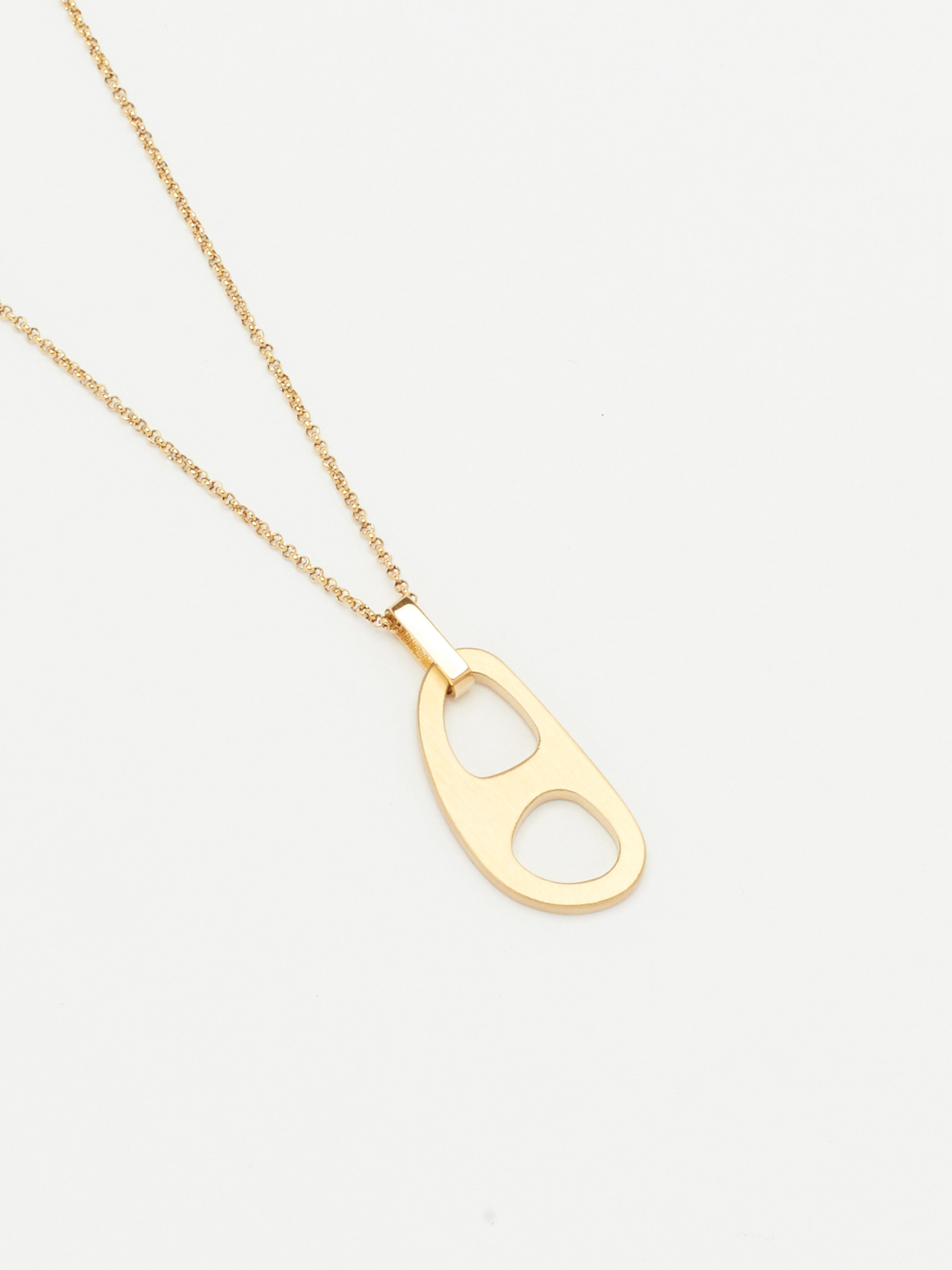 Detail flat lay of Adjustable Gold Tab Necklace Necklace bagatiba 