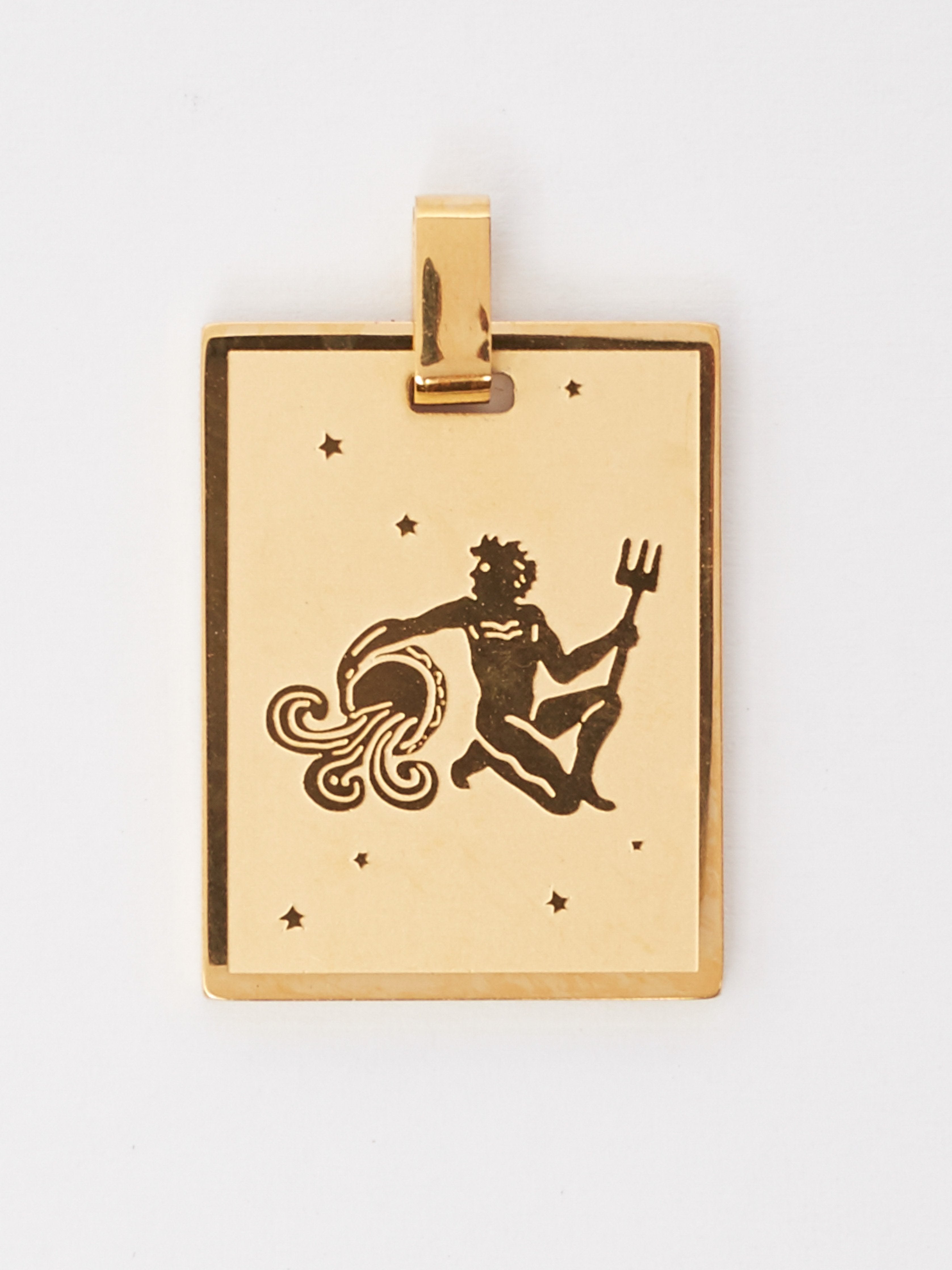 Close view flat lay of Aquarius Charm charm Bagatiba 