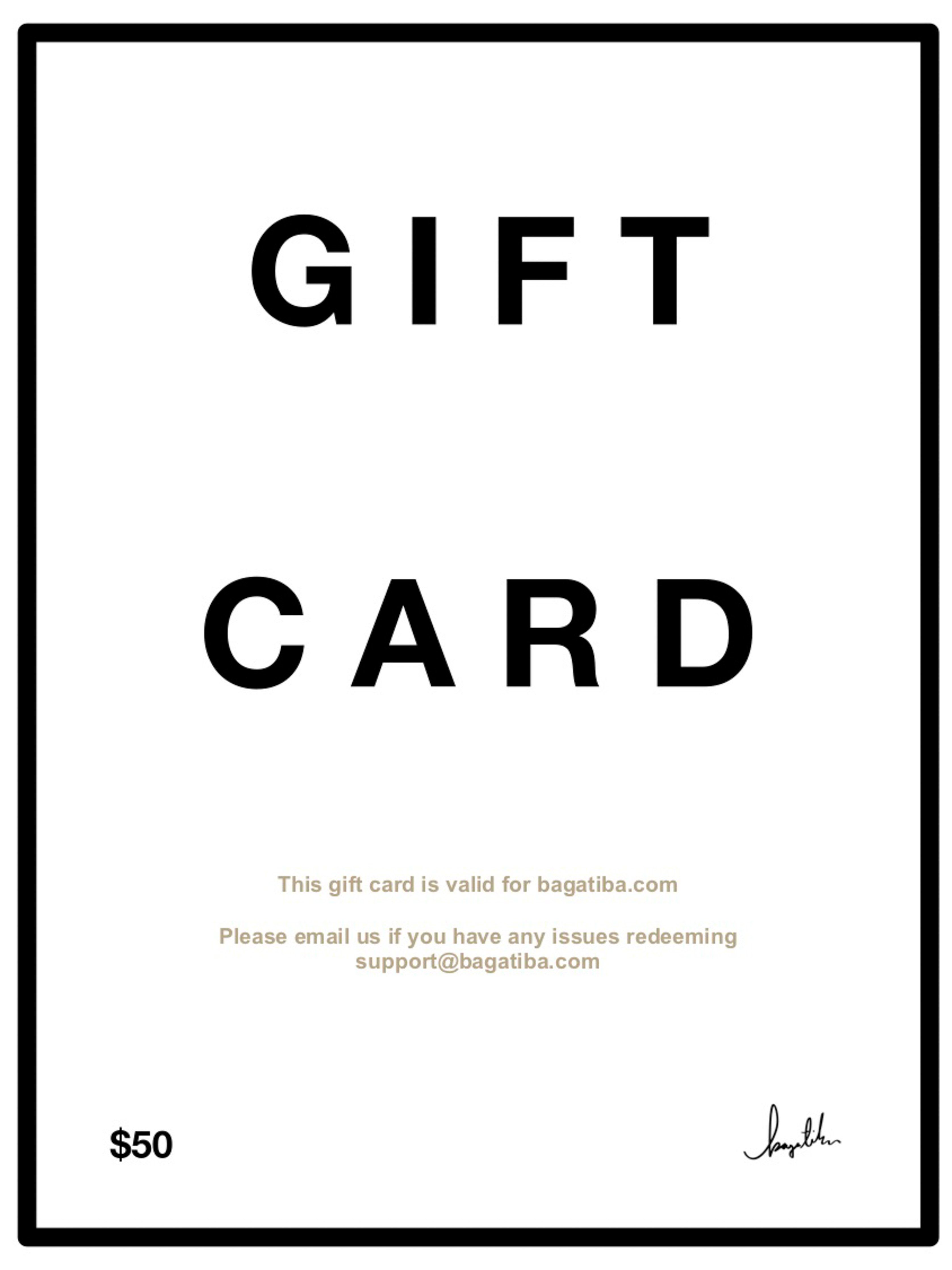 Bagatiba Gift Card Gift Card Bagatiba $50.00 USD 