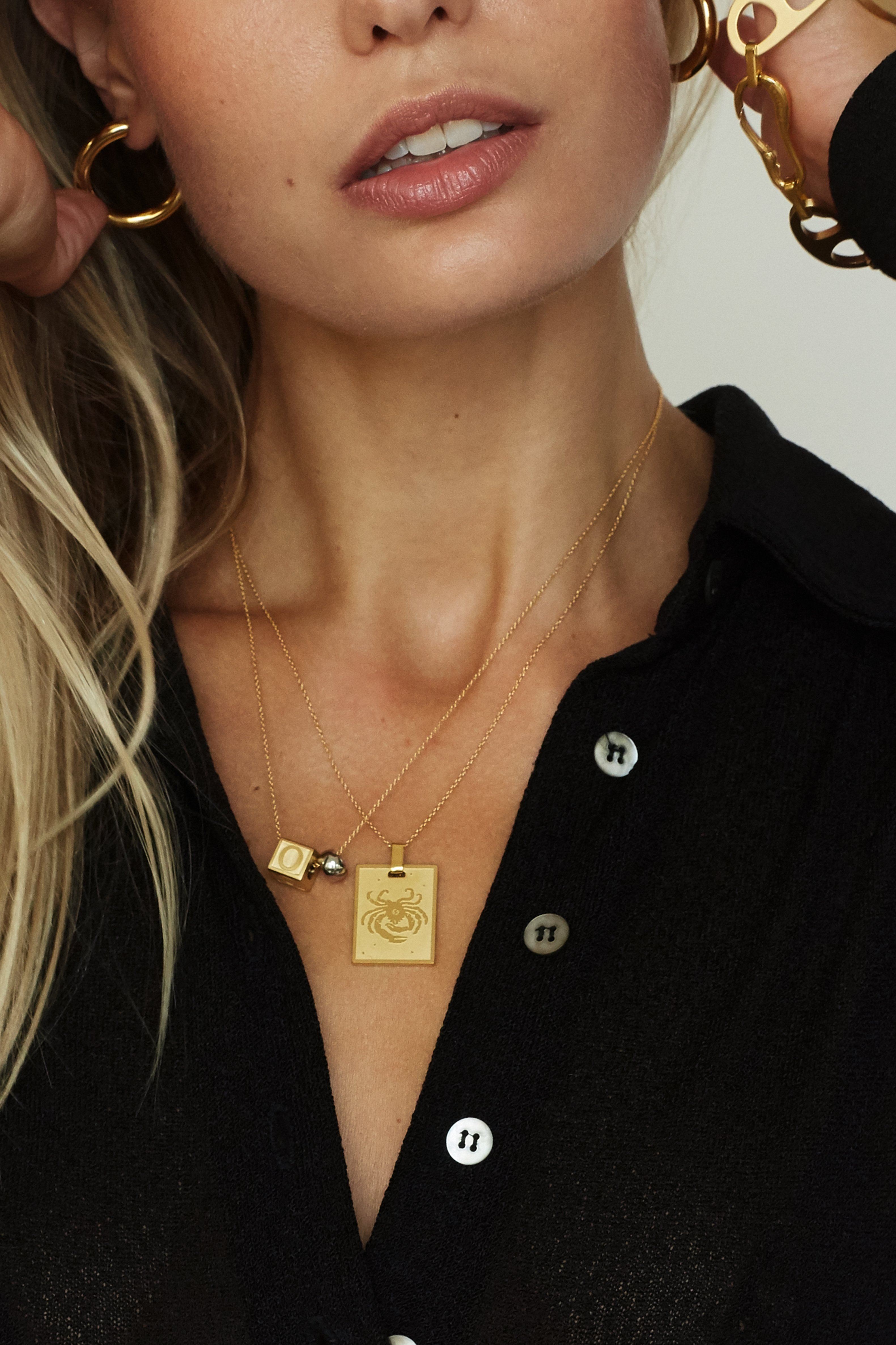 cropped view on model of Cancer Charm charm Bagatiba 