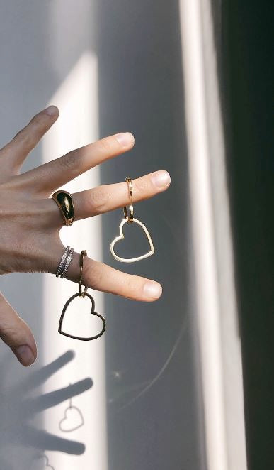 Double heart hoops in natural light