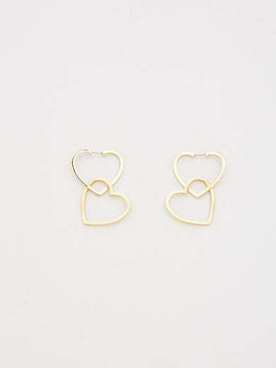 Double Heart Hoops