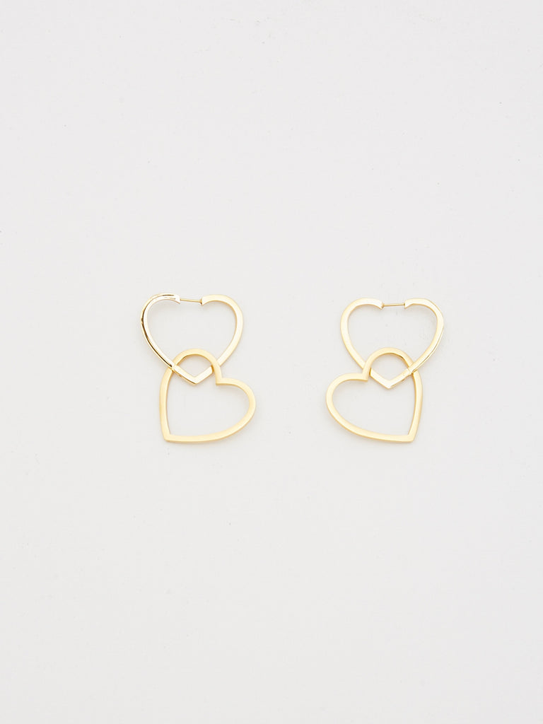 Double Heart Hoops