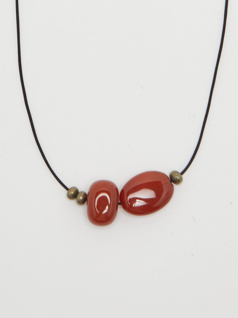 Double Red Agate Necklace