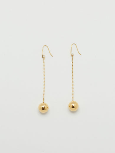 Gold Drop Sphere Earrings