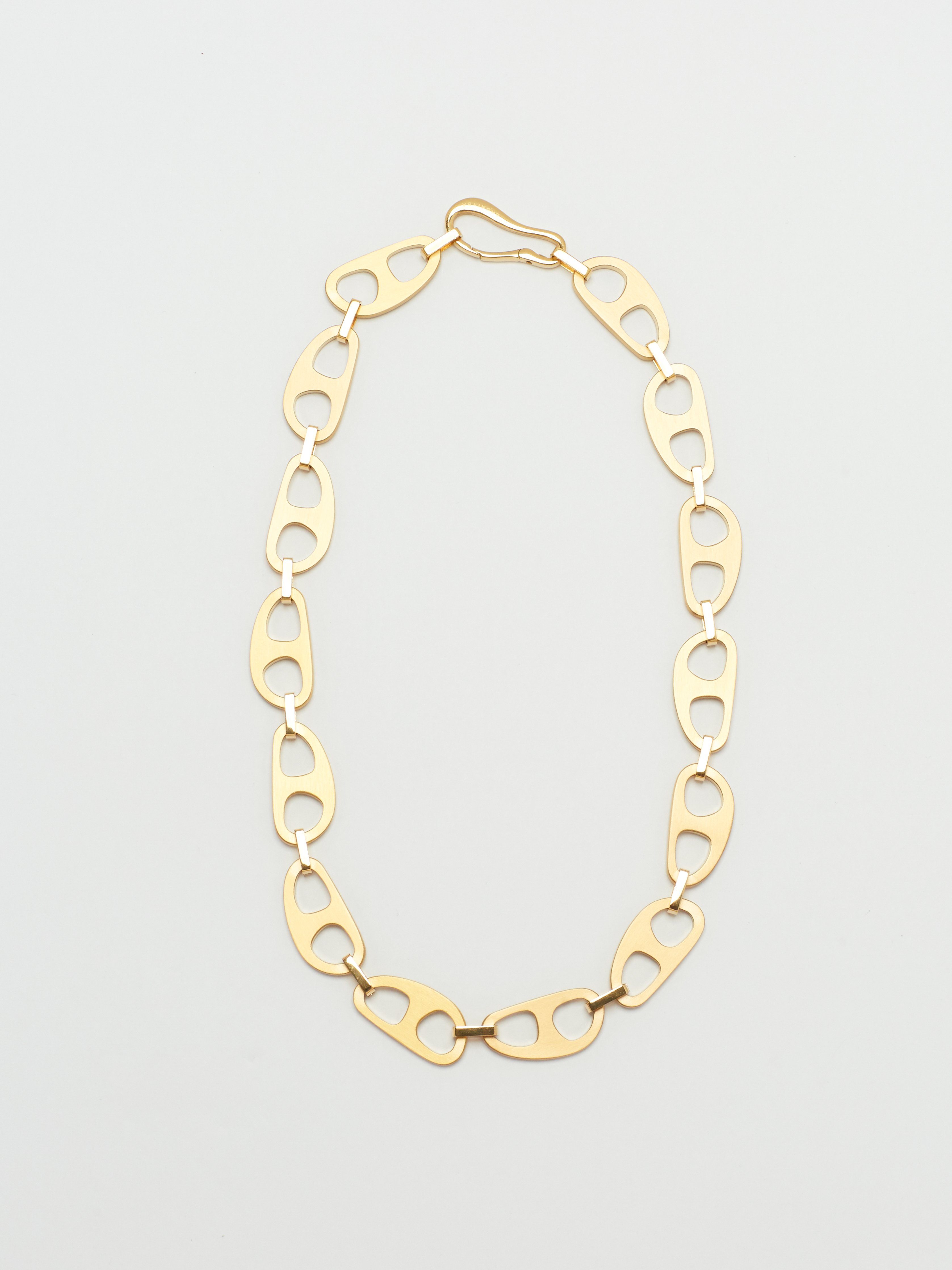 full view flat lay of Gold Brushed Tab Necklace Necklace bagatiba 