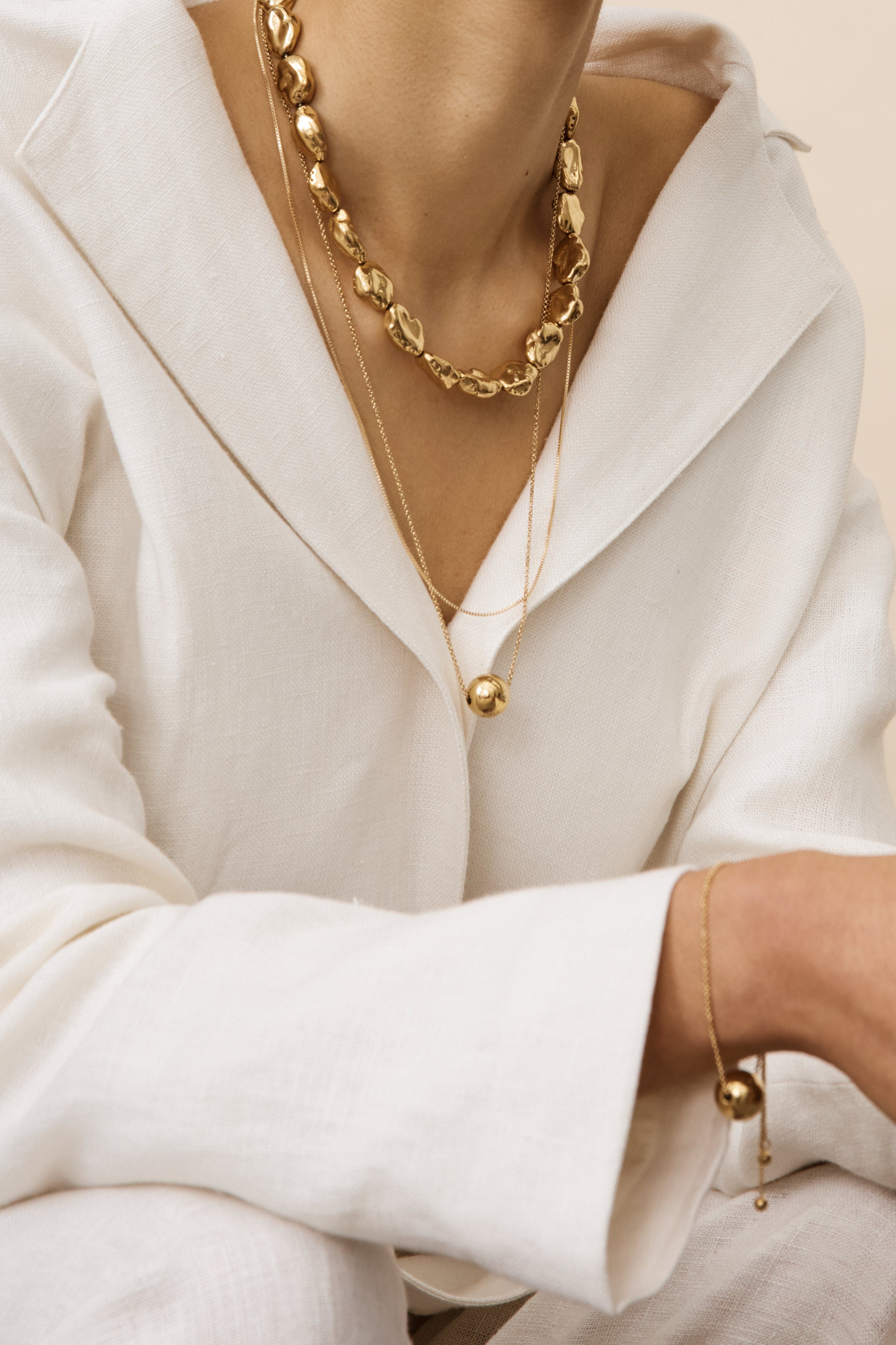 Gold Pearl Necklace Necklace bagatiba 