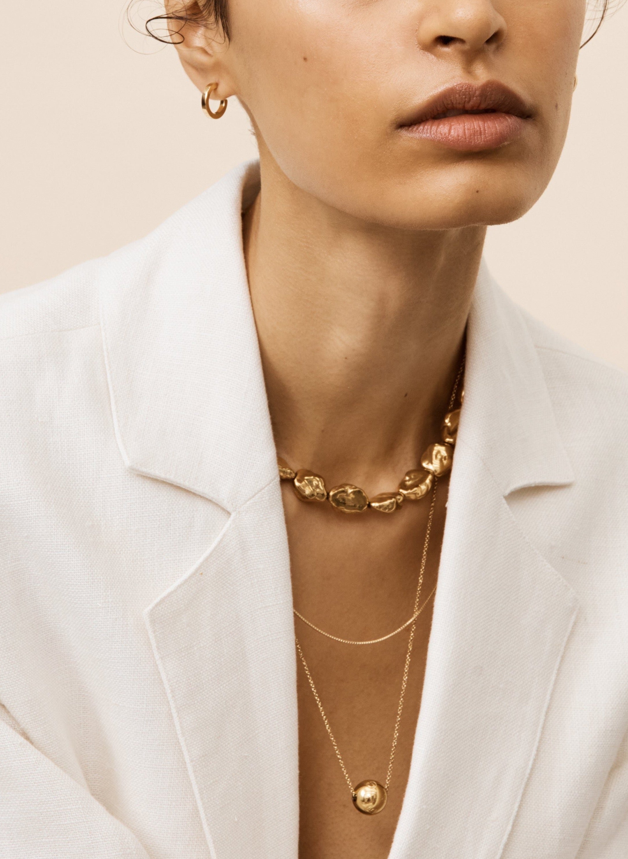 Gold Pearl Necklace Necklace bagatiba 