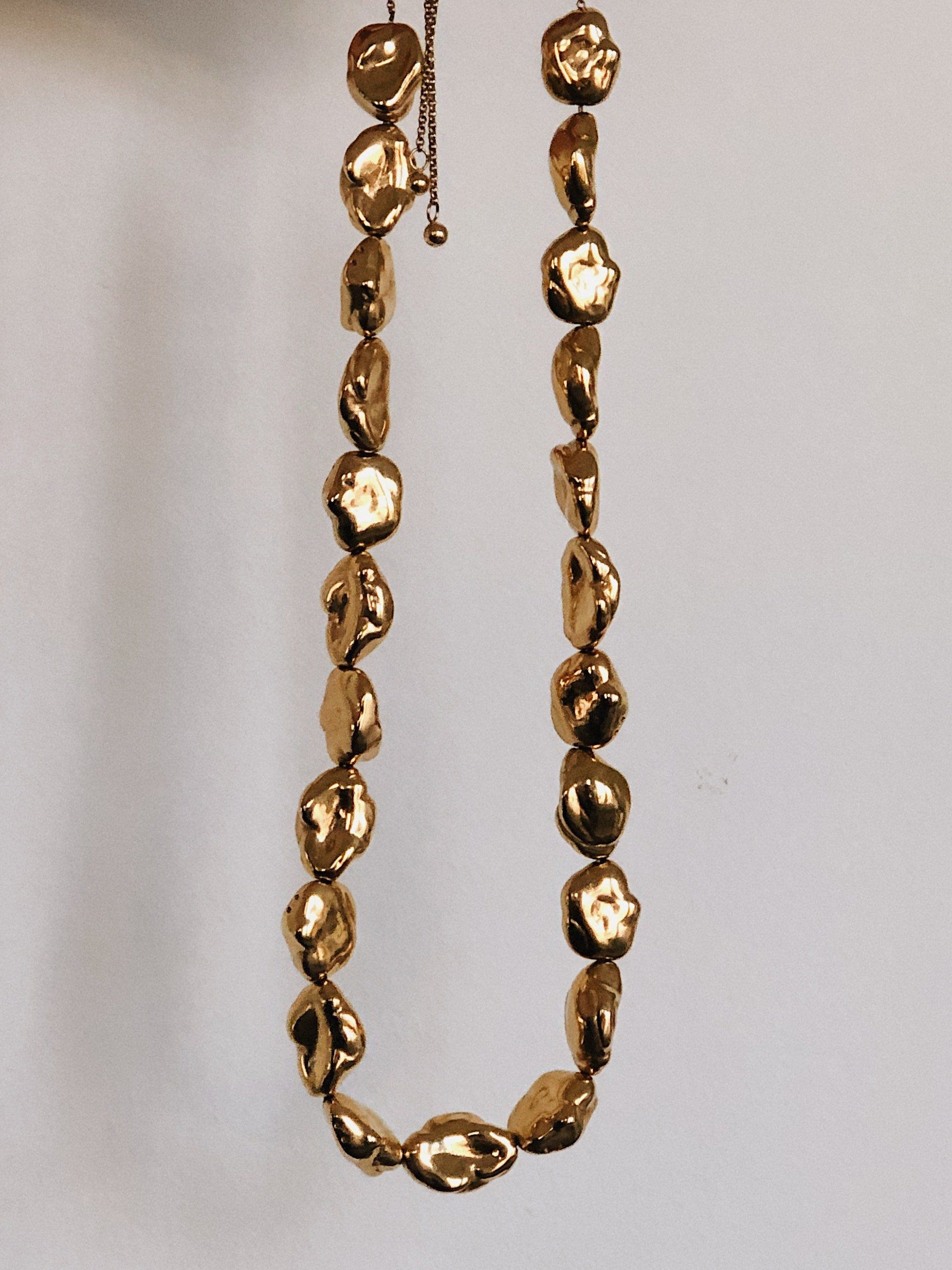 Gold Pearl Necklace Necklace bagatiba 