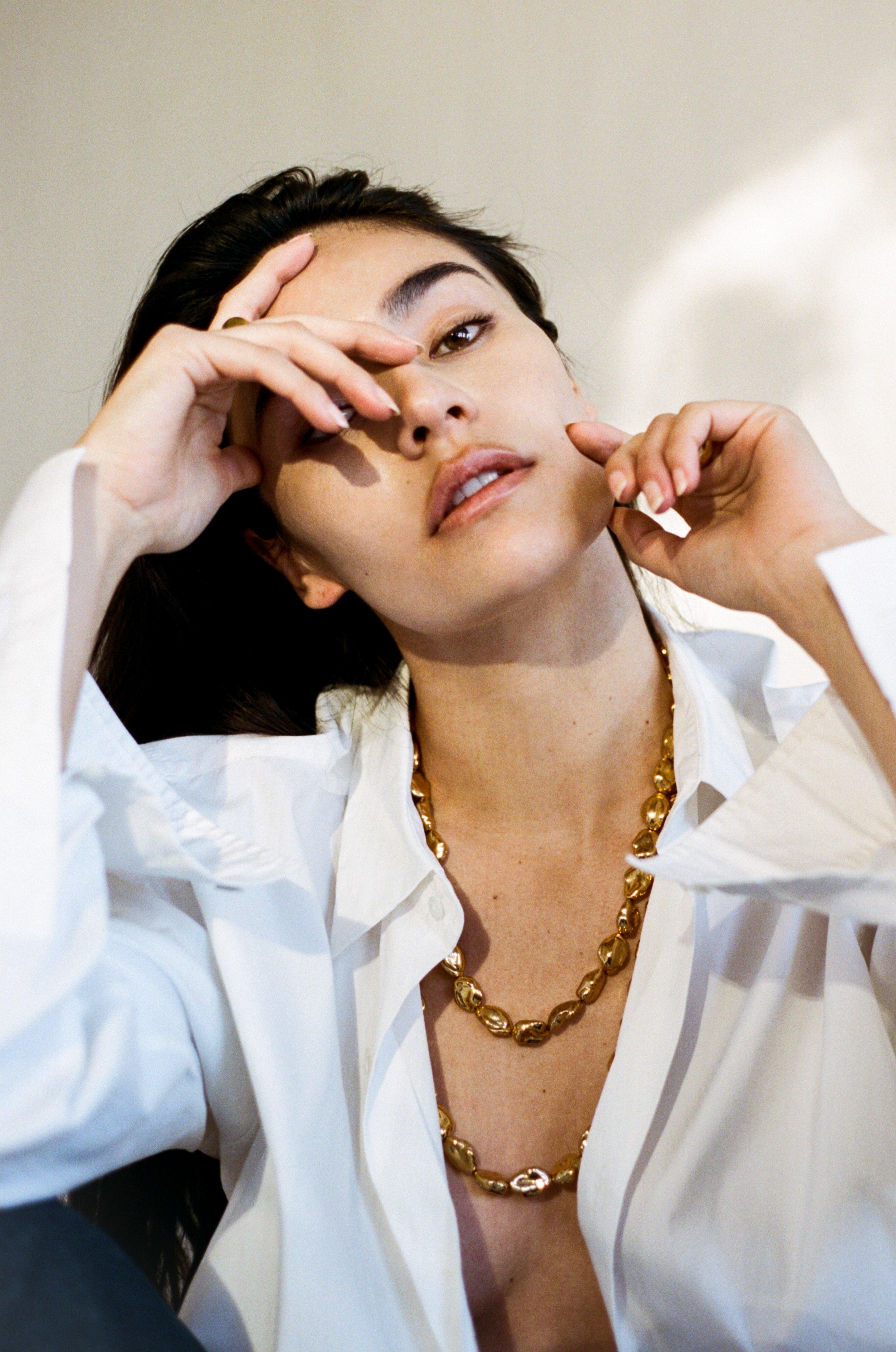 Gold Pearl Necklace Necklace bagatiba 