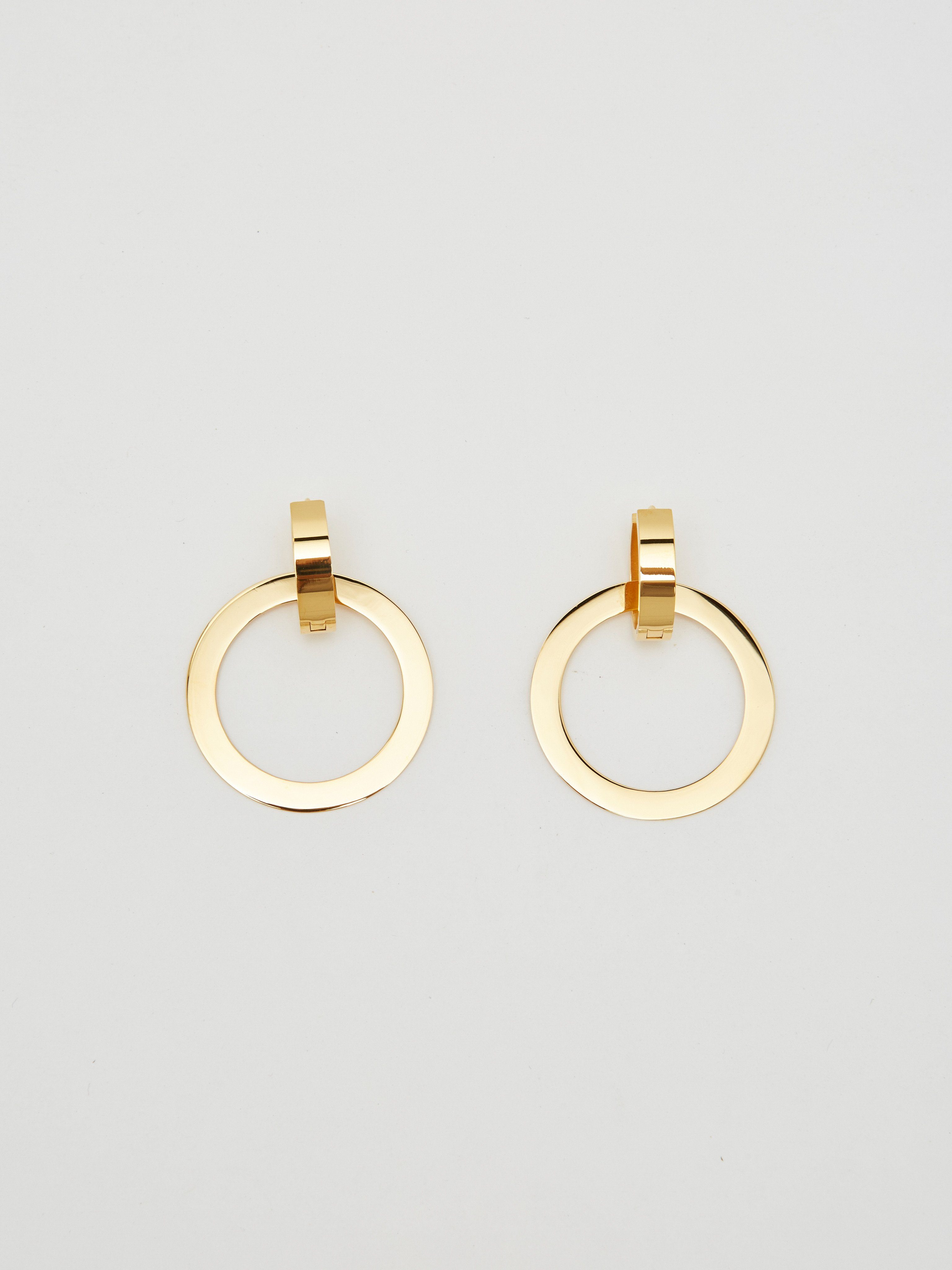 Full view flat lay of Gold Rita Hoops Earrings Bagatiba 