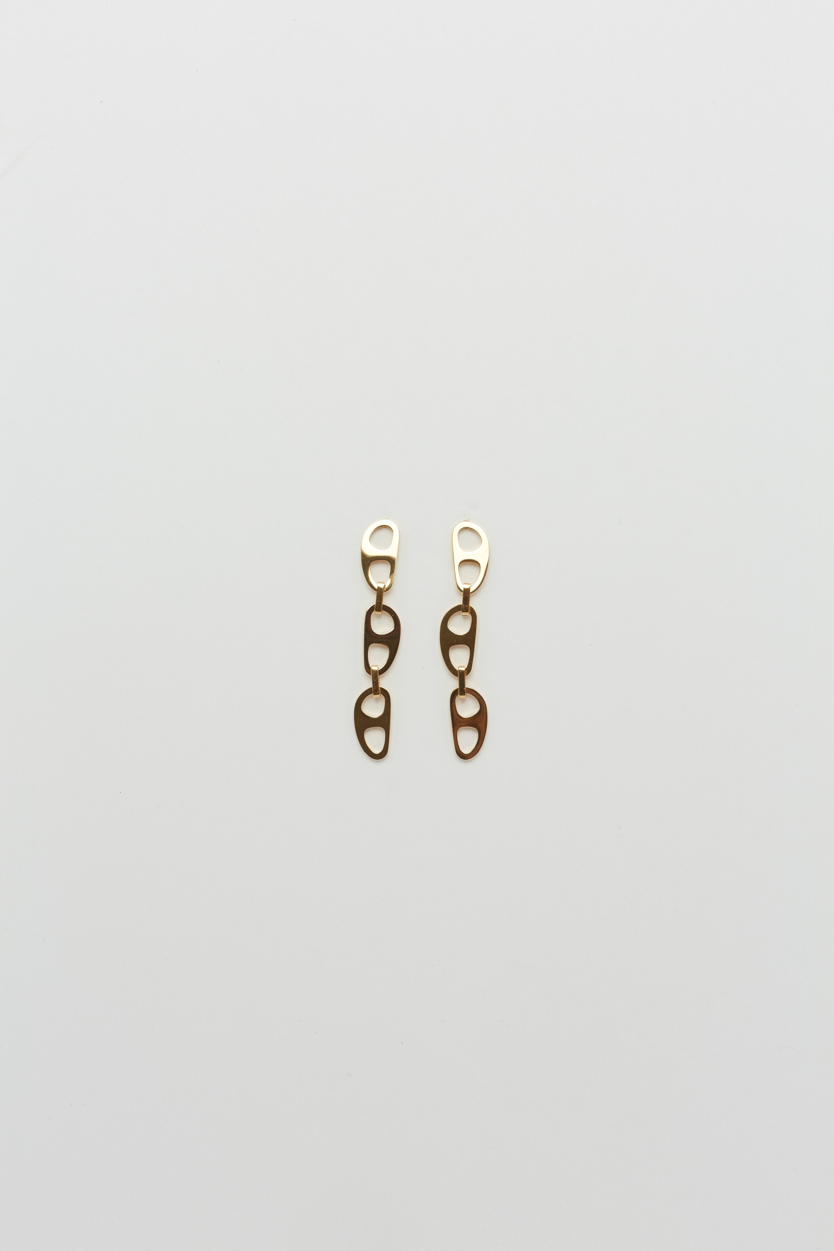 Full view flat lay of Gold Tab Drop Earrings Earrings bagatiba 