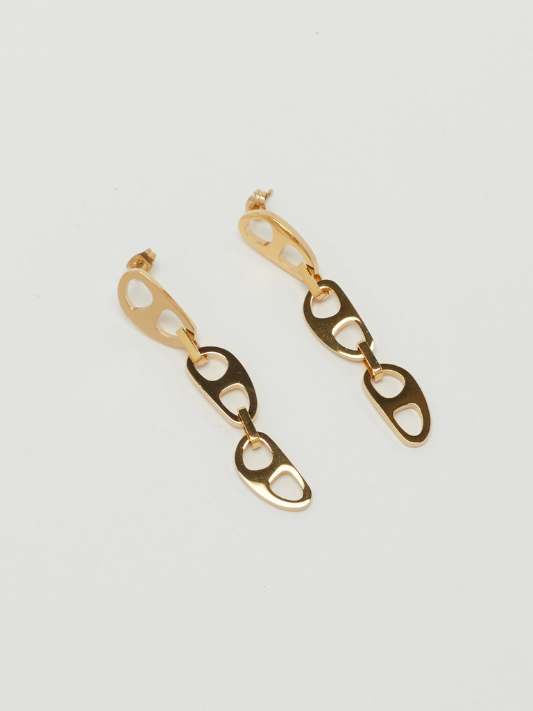 Detail flat lay of Gold Tab Drop Earrings Earrings bagatiba 
