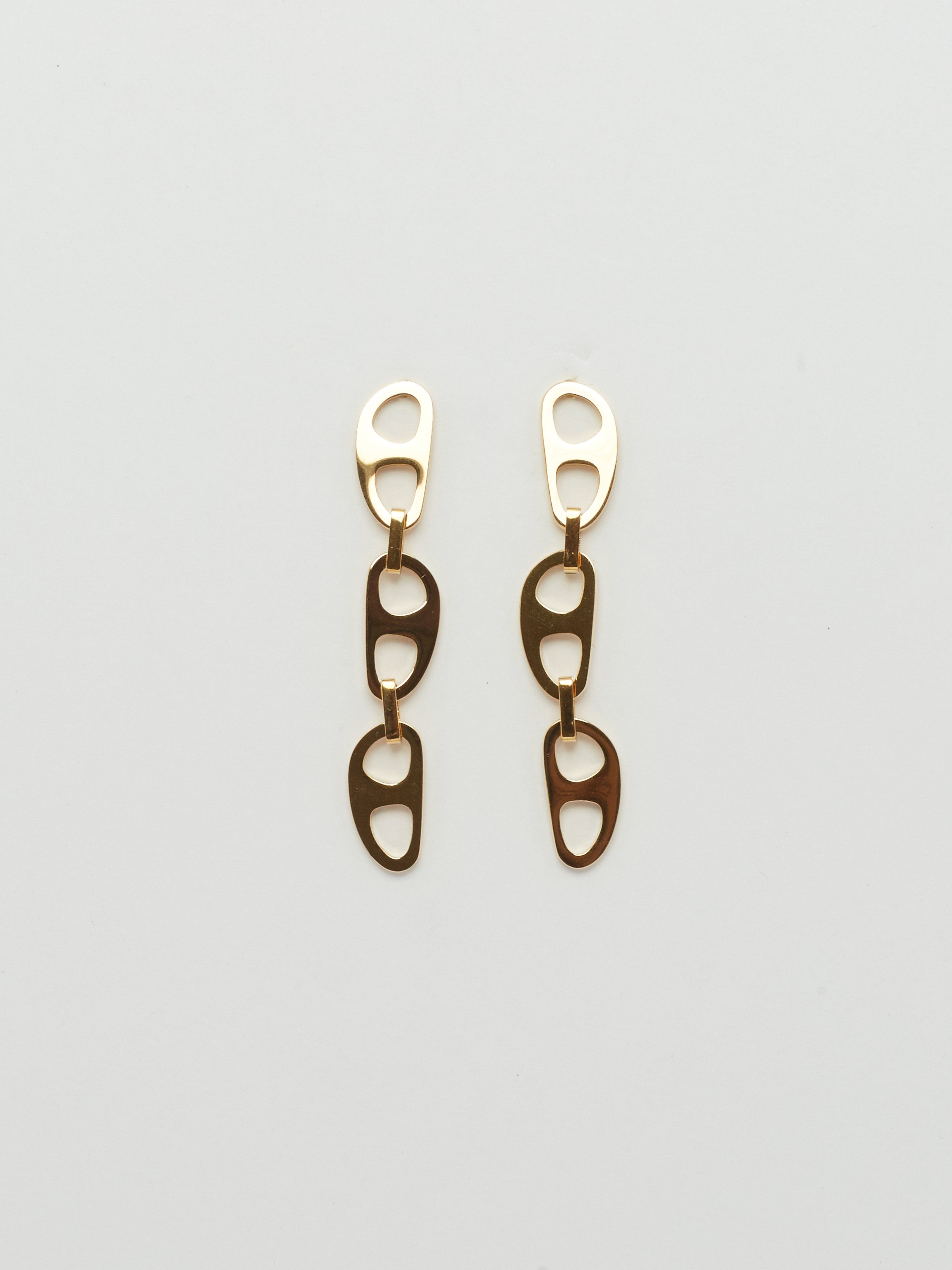 Front view flat lay of Gold Tab Drop Earrings Earrings bagatiba 