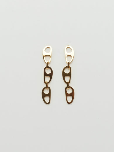 Gold Tab Drop Earrings