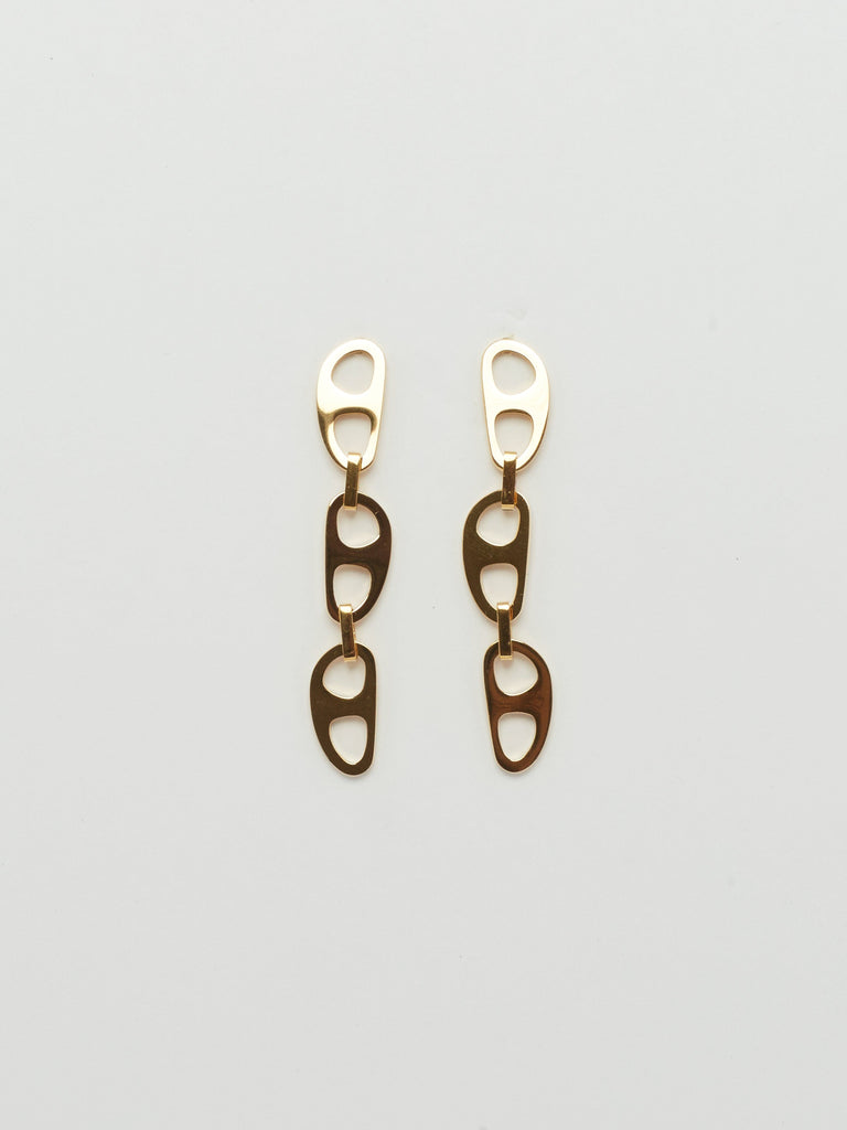 Gold Tab Drop Earrings