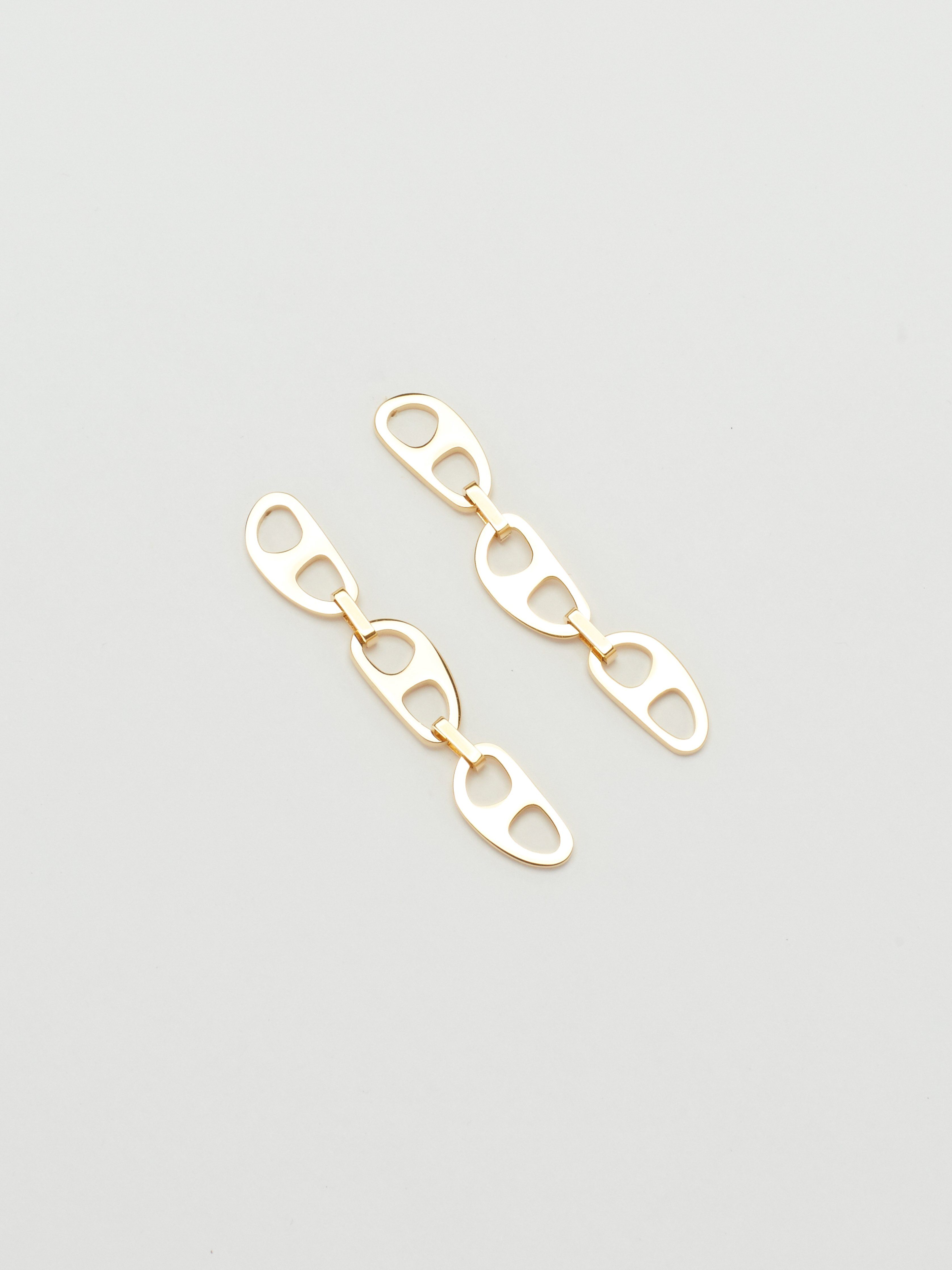 Flat lay view of Gold Tab Drop Earrings Earrings bagatiba 