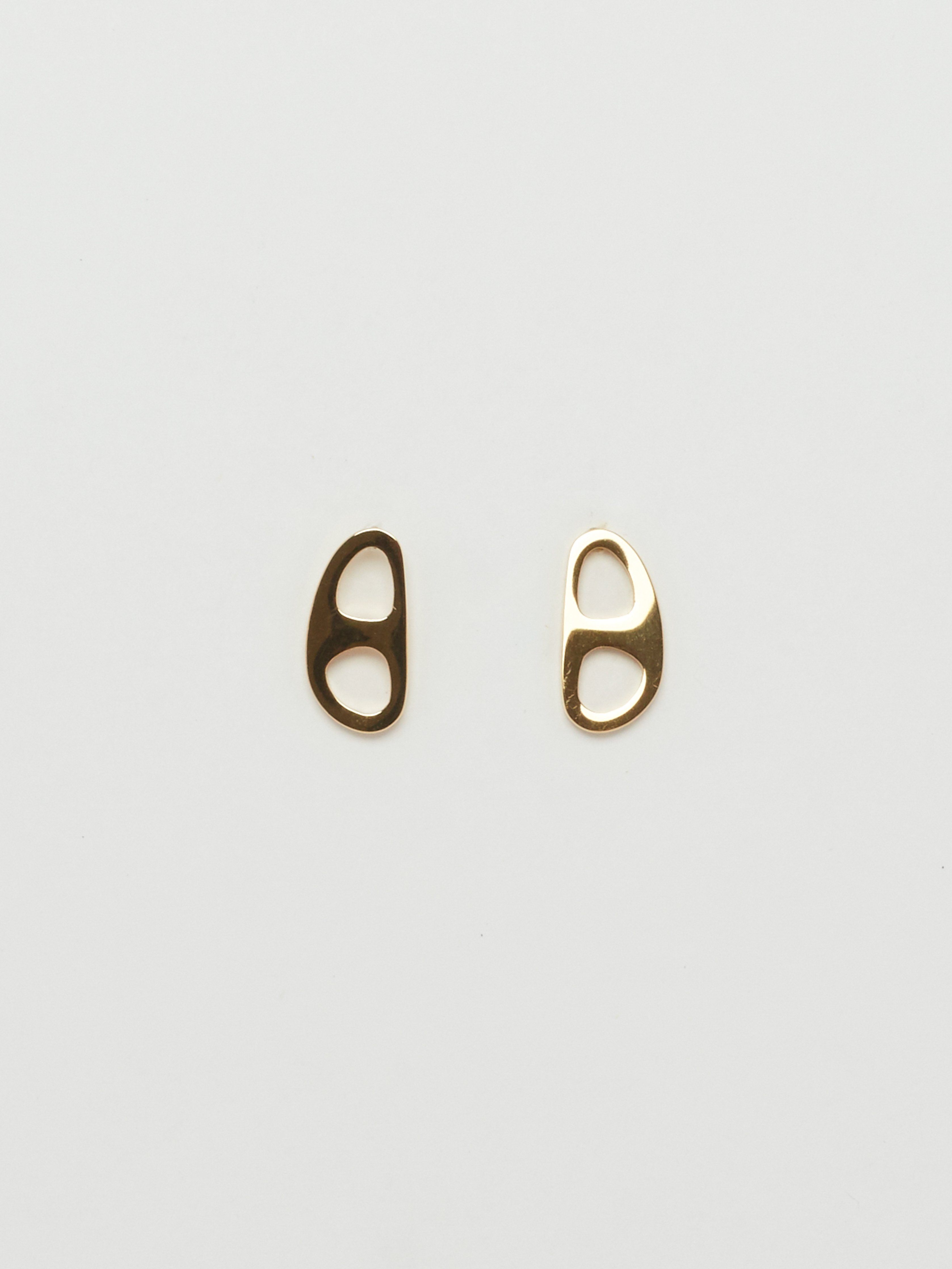 Gold Tab Studs Earrings bagatiba 
