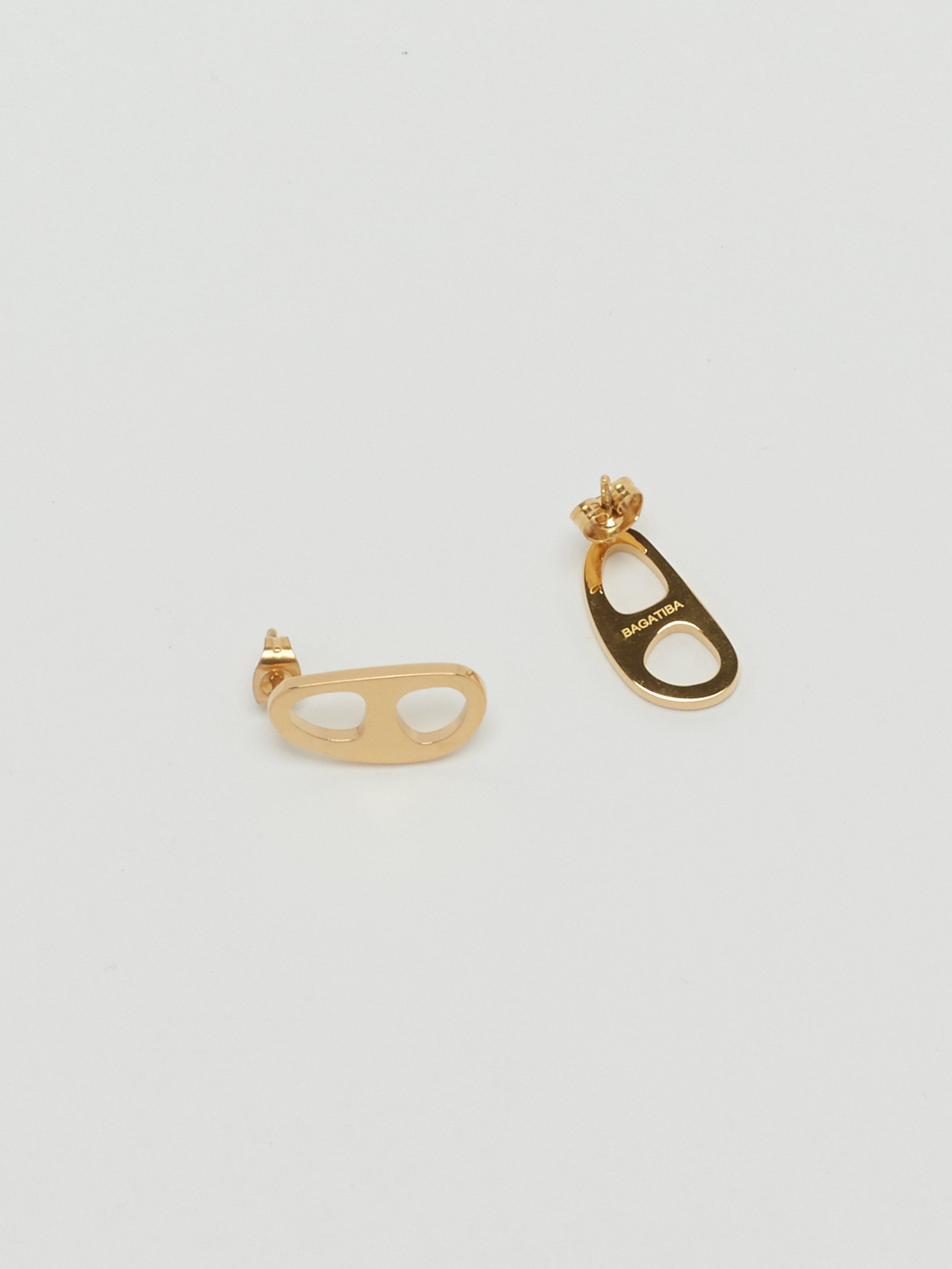 Gold Tab Studs Earrings bagatiba 