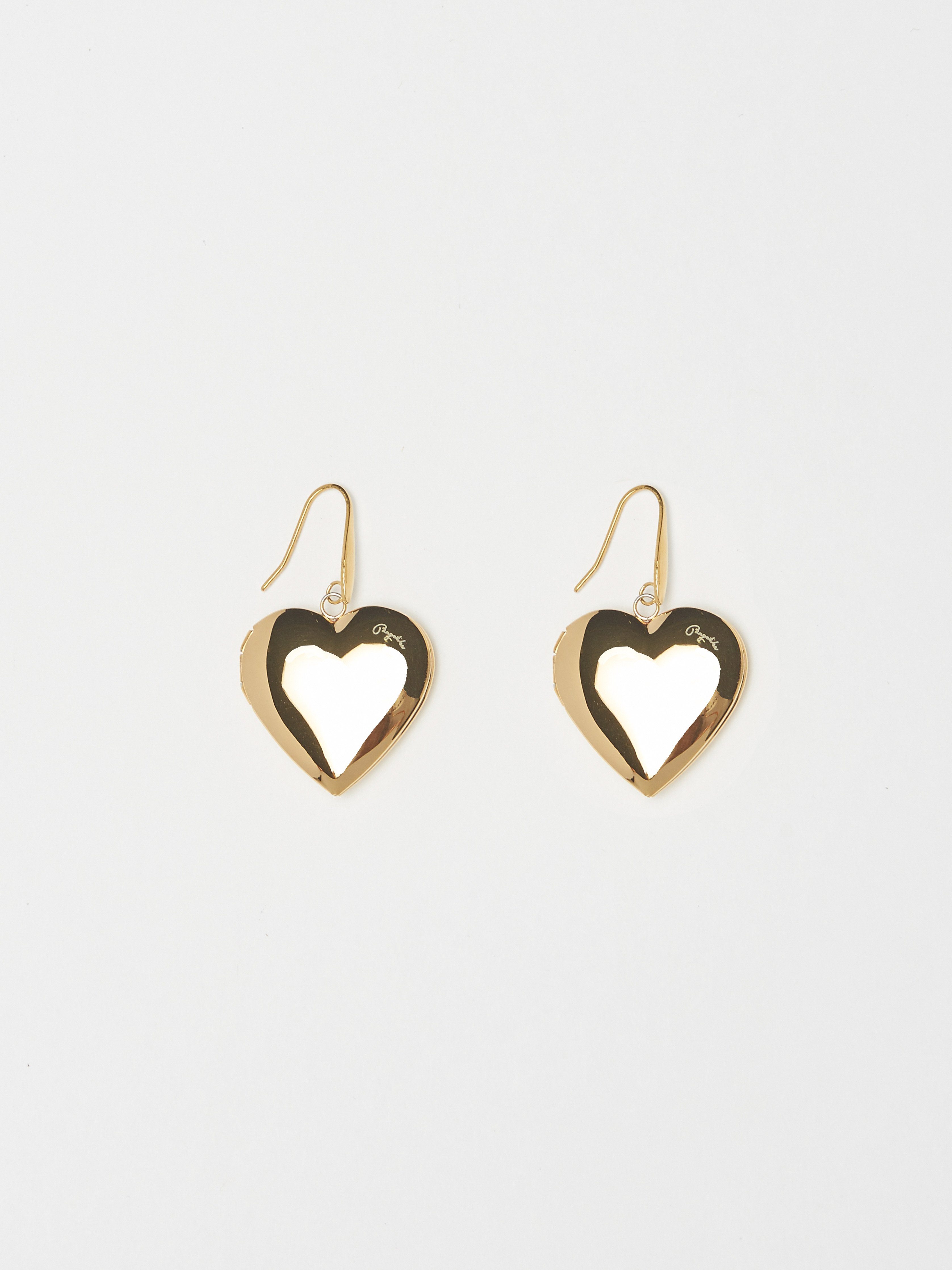 Flat lay of Heart Locket Drop Earrings Earrings bagatiba 