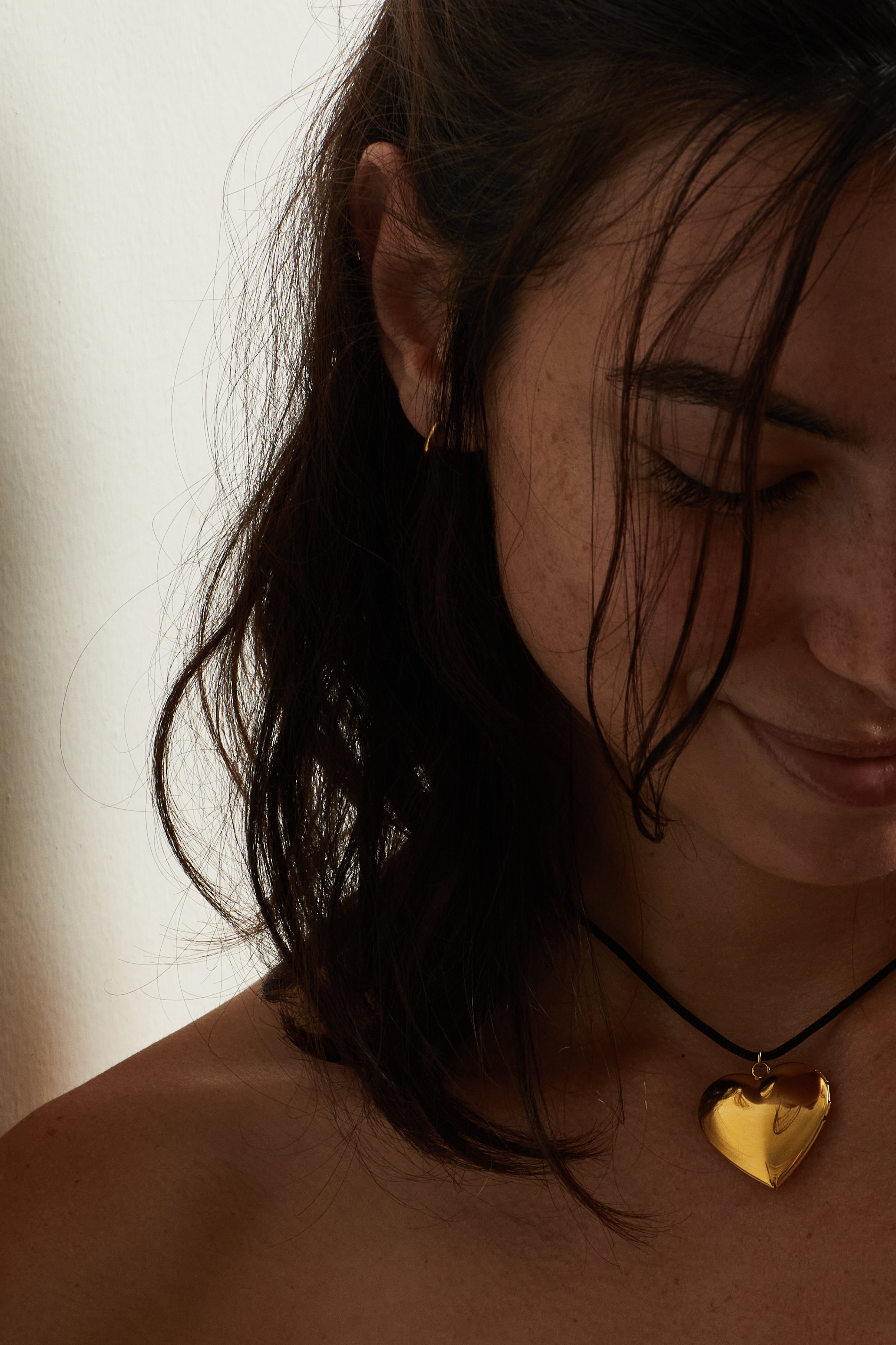 Heart Locket Necklace necklace Bagatiba Heart Locket Necklace necklace Bagatiba on model crop