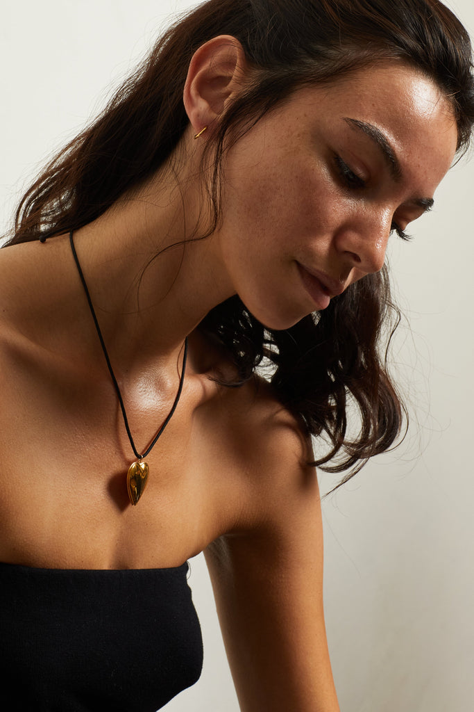 Heart Locket Necklace necklace Bagatiba on model side