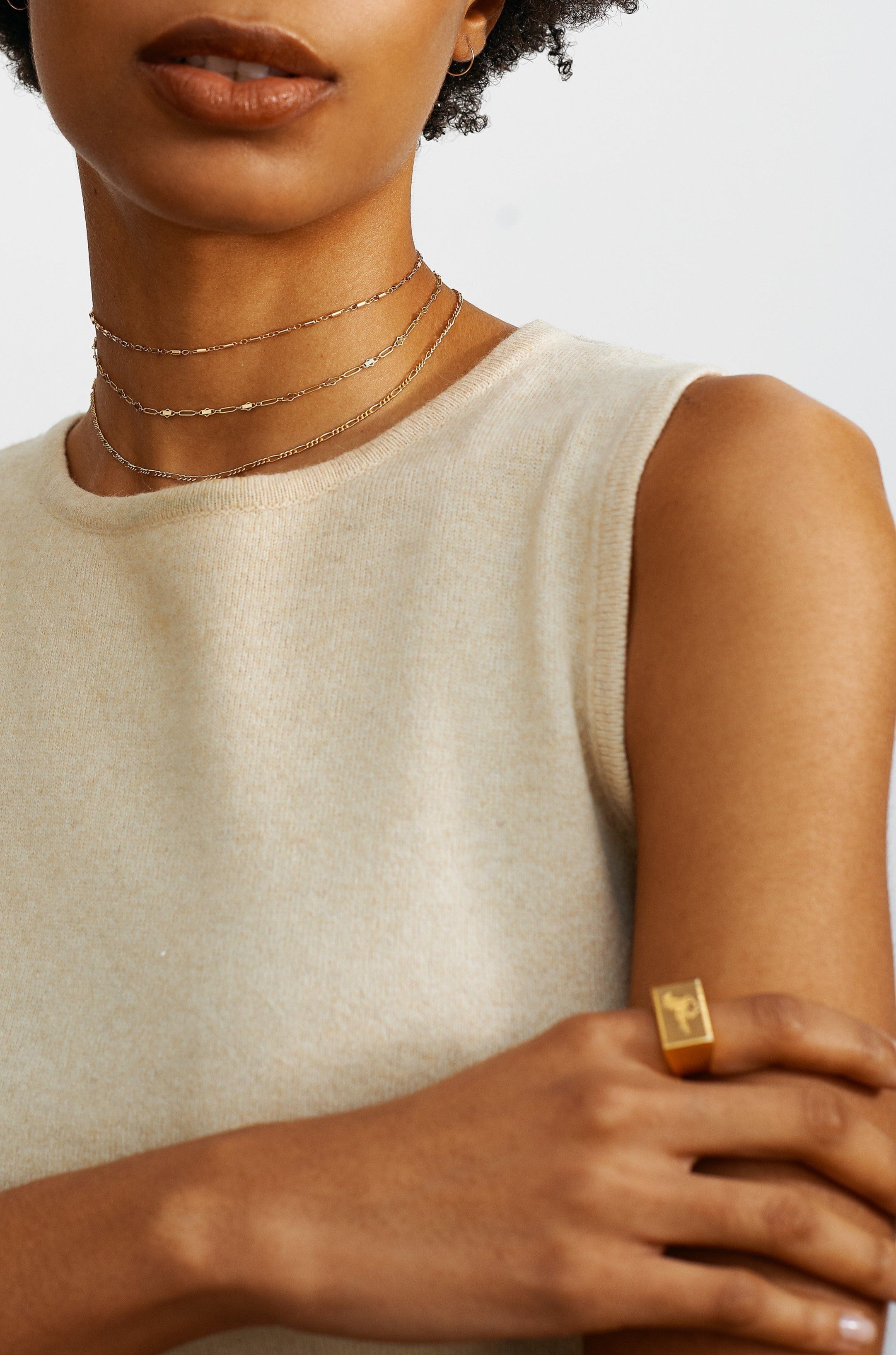 Model wearing Horse Signet Ring charm Bagatiba 