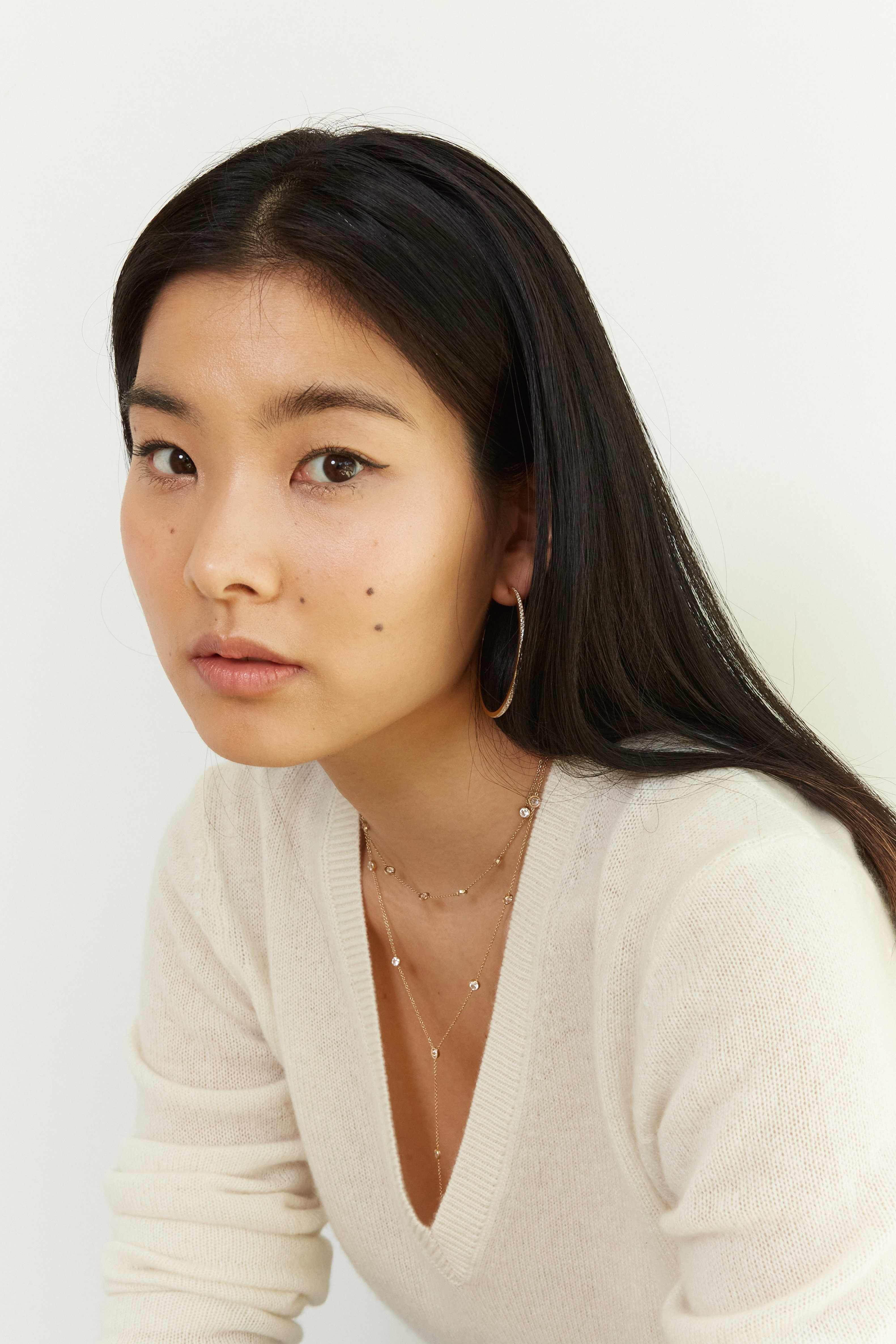 Large Diamond Hoops Earrings Bagatiba 