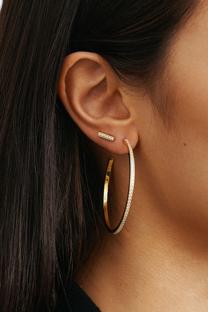 Large Diamond Hoops - rollover