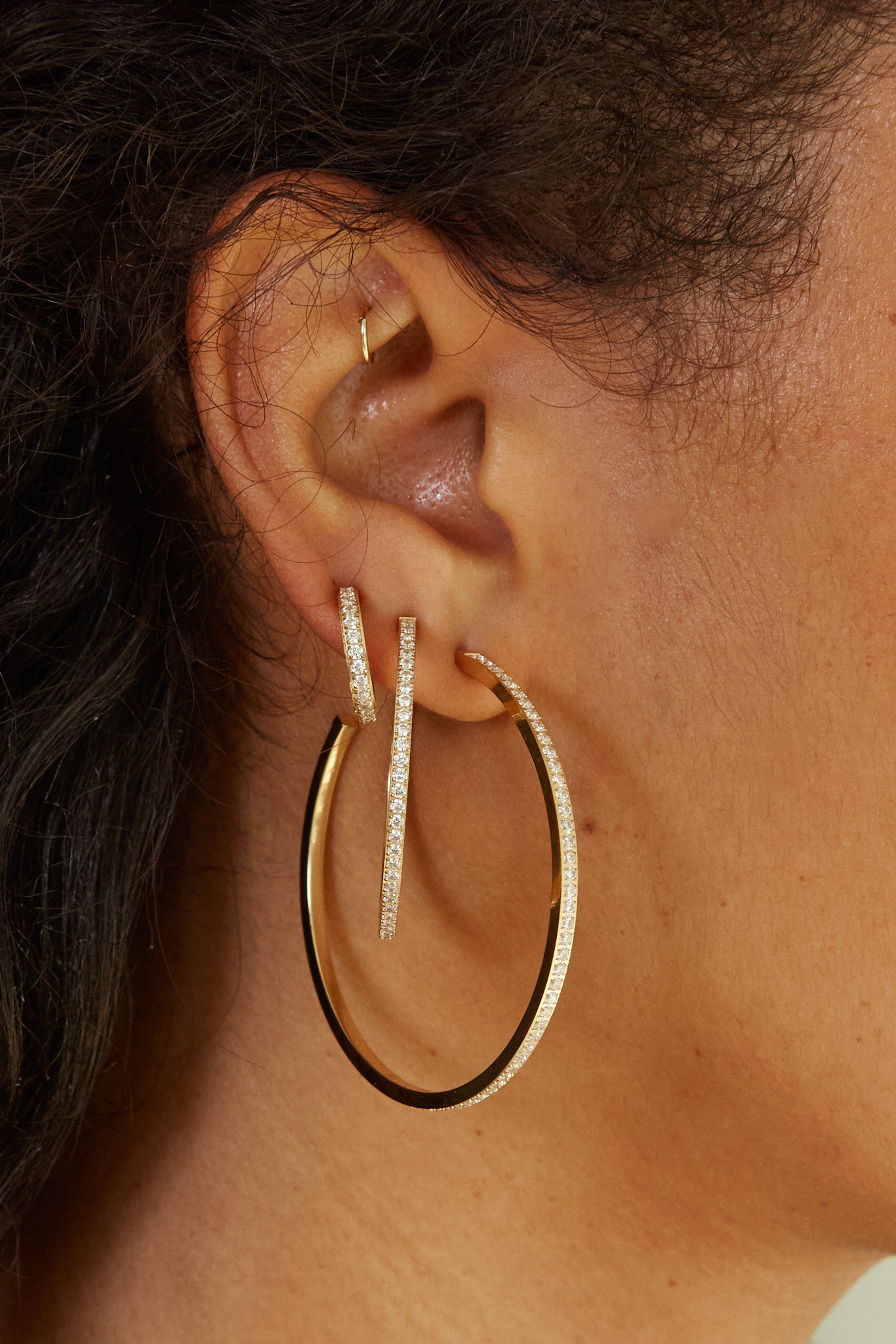 Large Diamond Hoops Earrings Bagatiba 