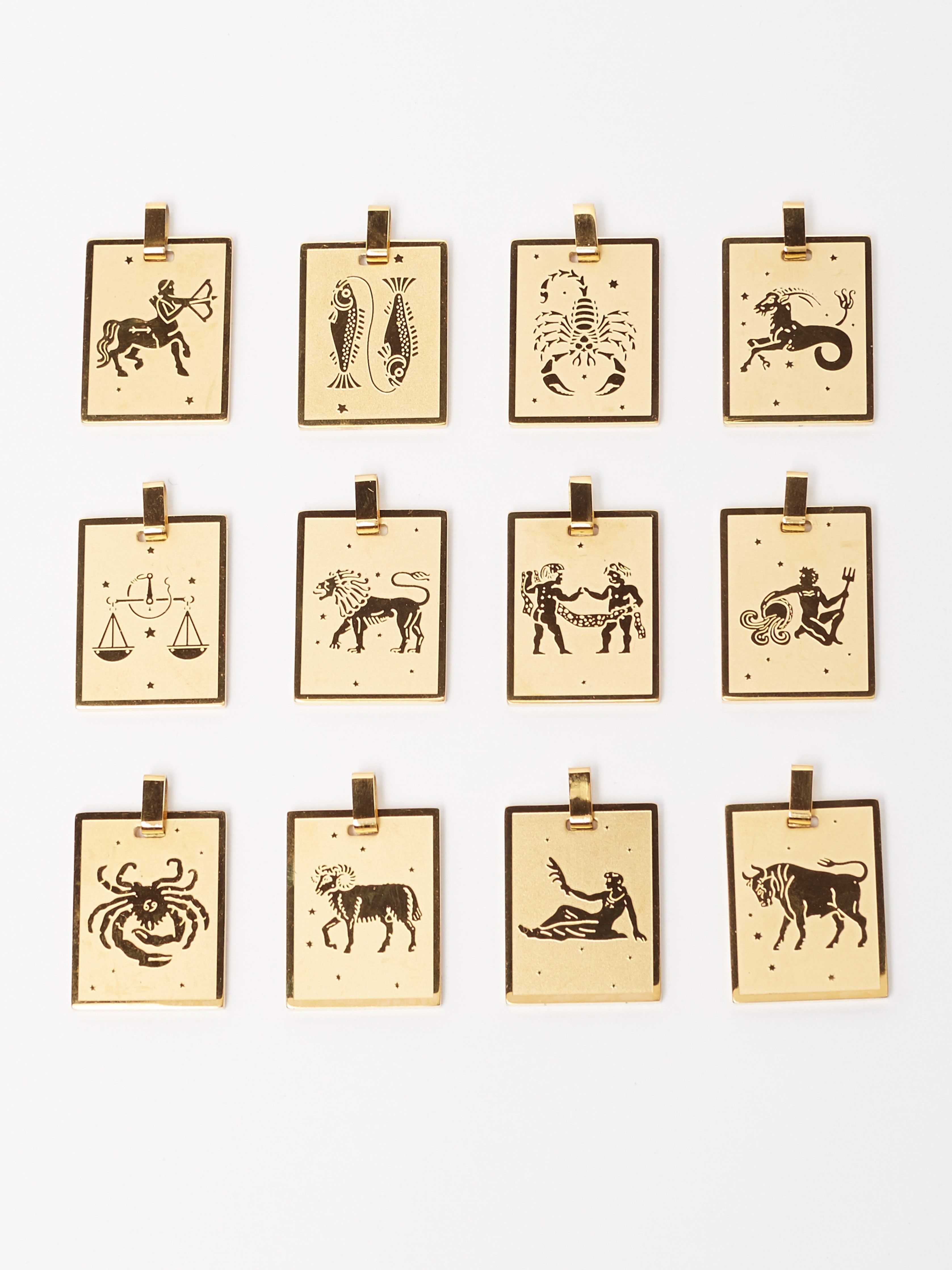 Full view flat lay of Zodiac Collection including Leo Charm charm Bagatiba 