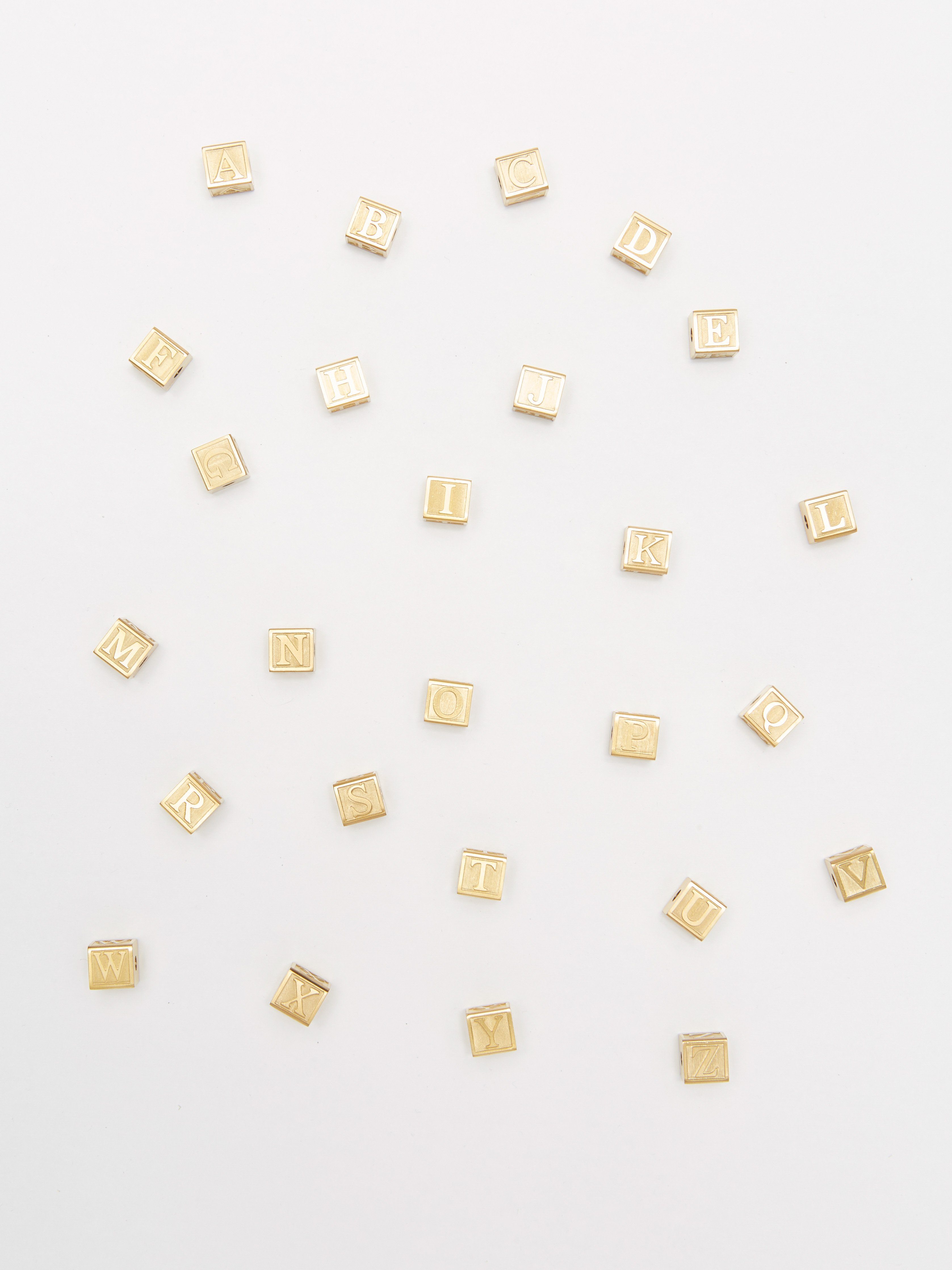 Full view flat lay of many Letter Block letters Bagatiba 