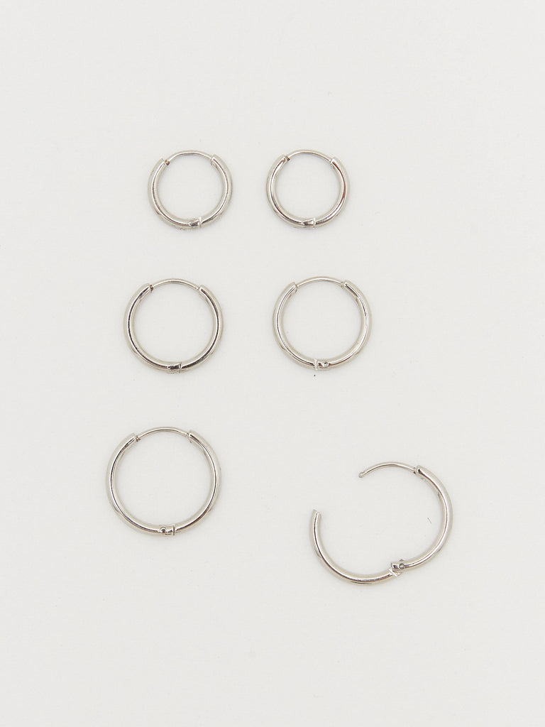 Medium Silver Eco Huggies Earrings Bagatiba 