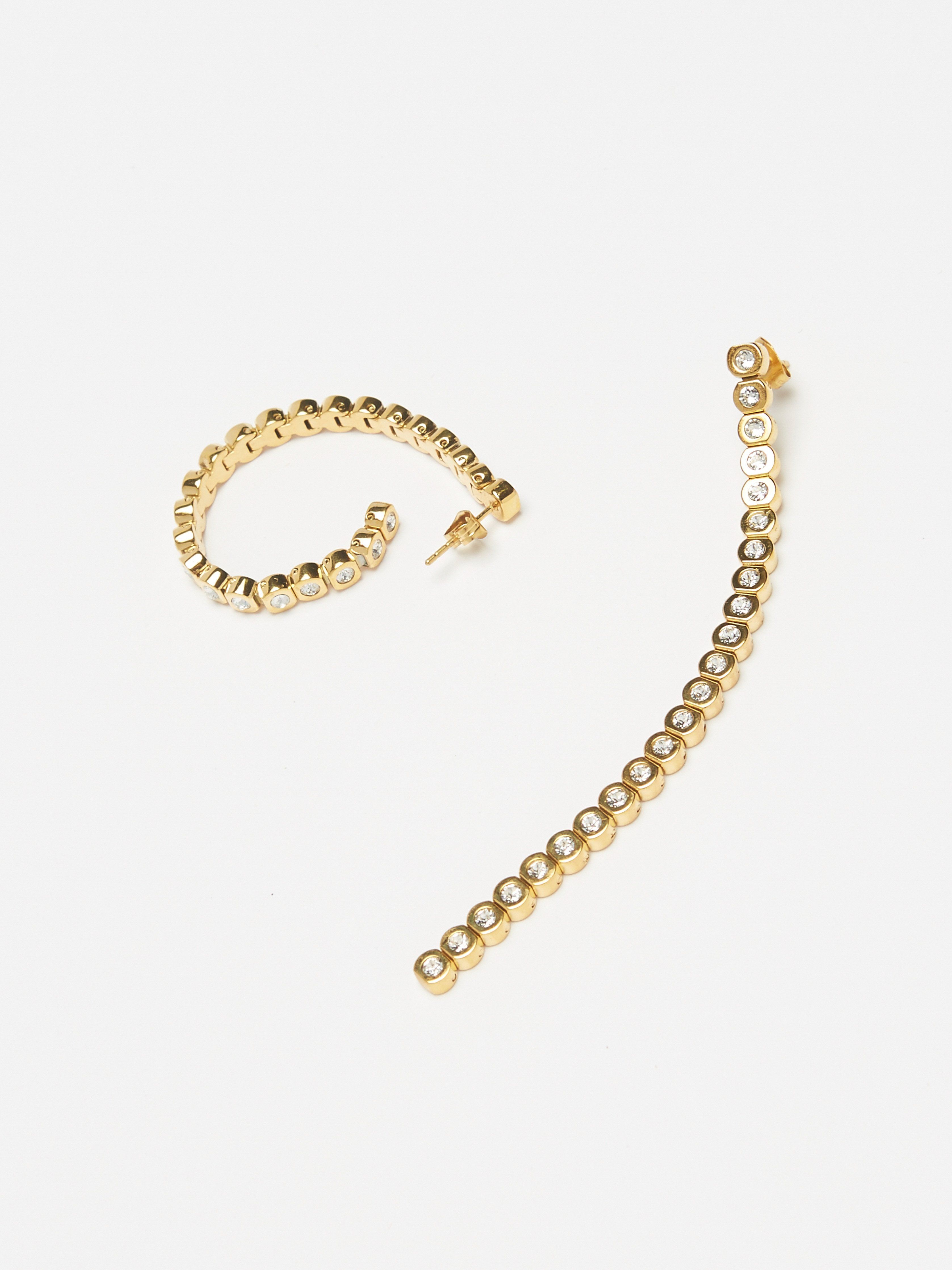 Flat lay of Mika Diamond Line Earrings Earrings bagatiba 