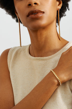 Mika Diamond Line Earrings - rollover