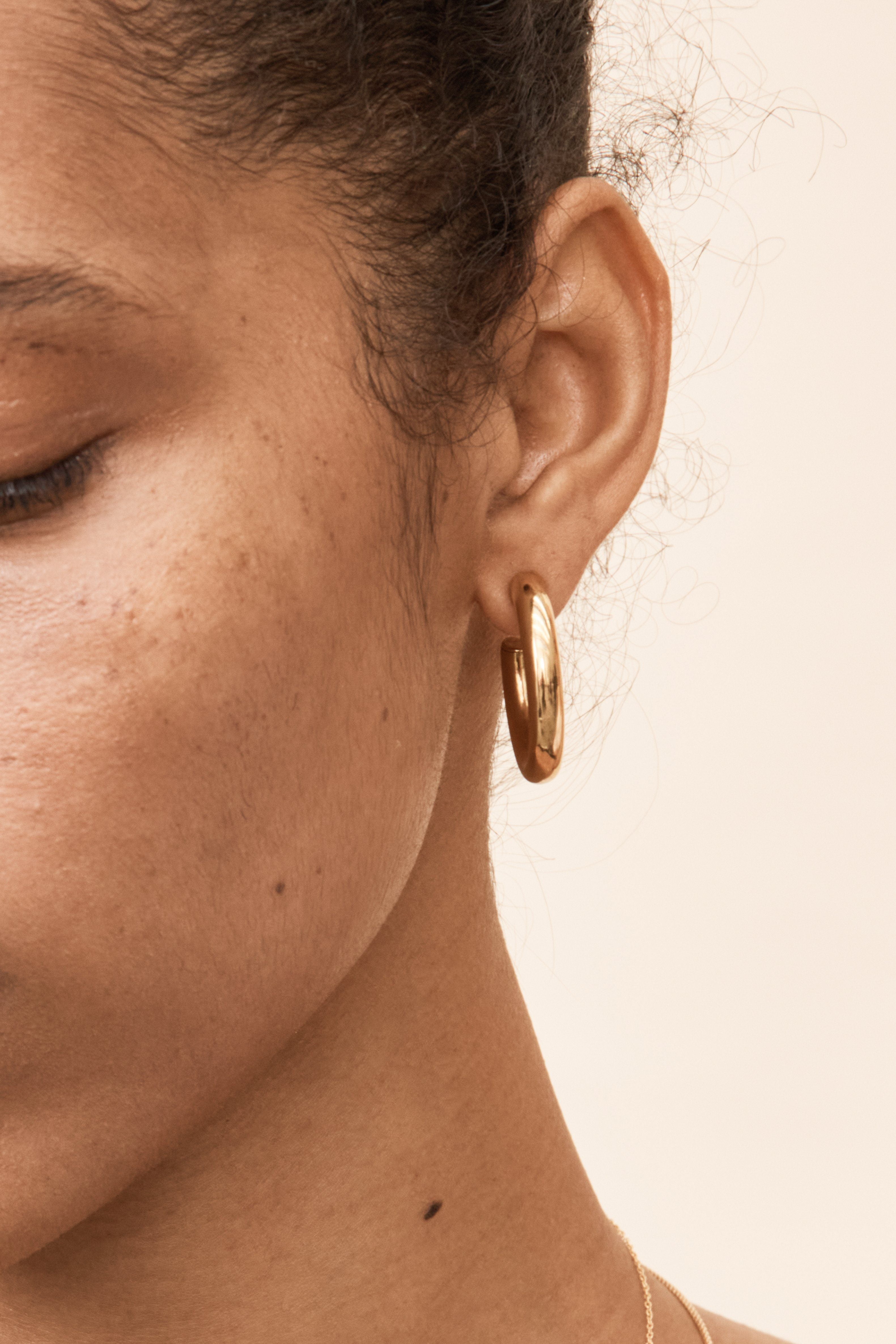 Mini Gold Hollow Hoops Earrings Bagatiba 