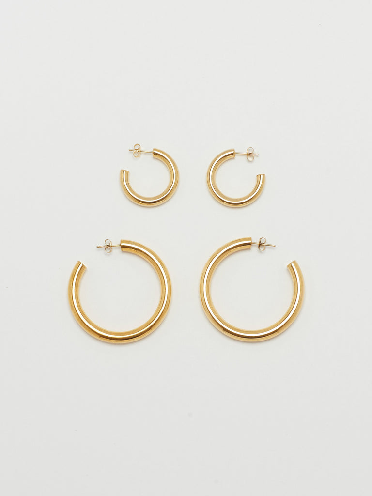 Mini Gold Hollow Hoops Earrings Bagatiba 