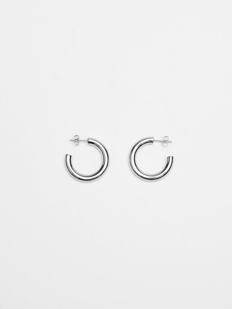 Mini Silver Hollow Hoops