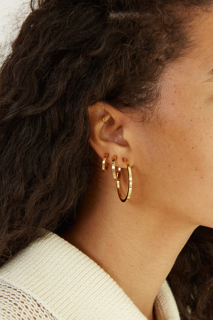 Mini Simple Gold Hoops Earrings Bagatiba 