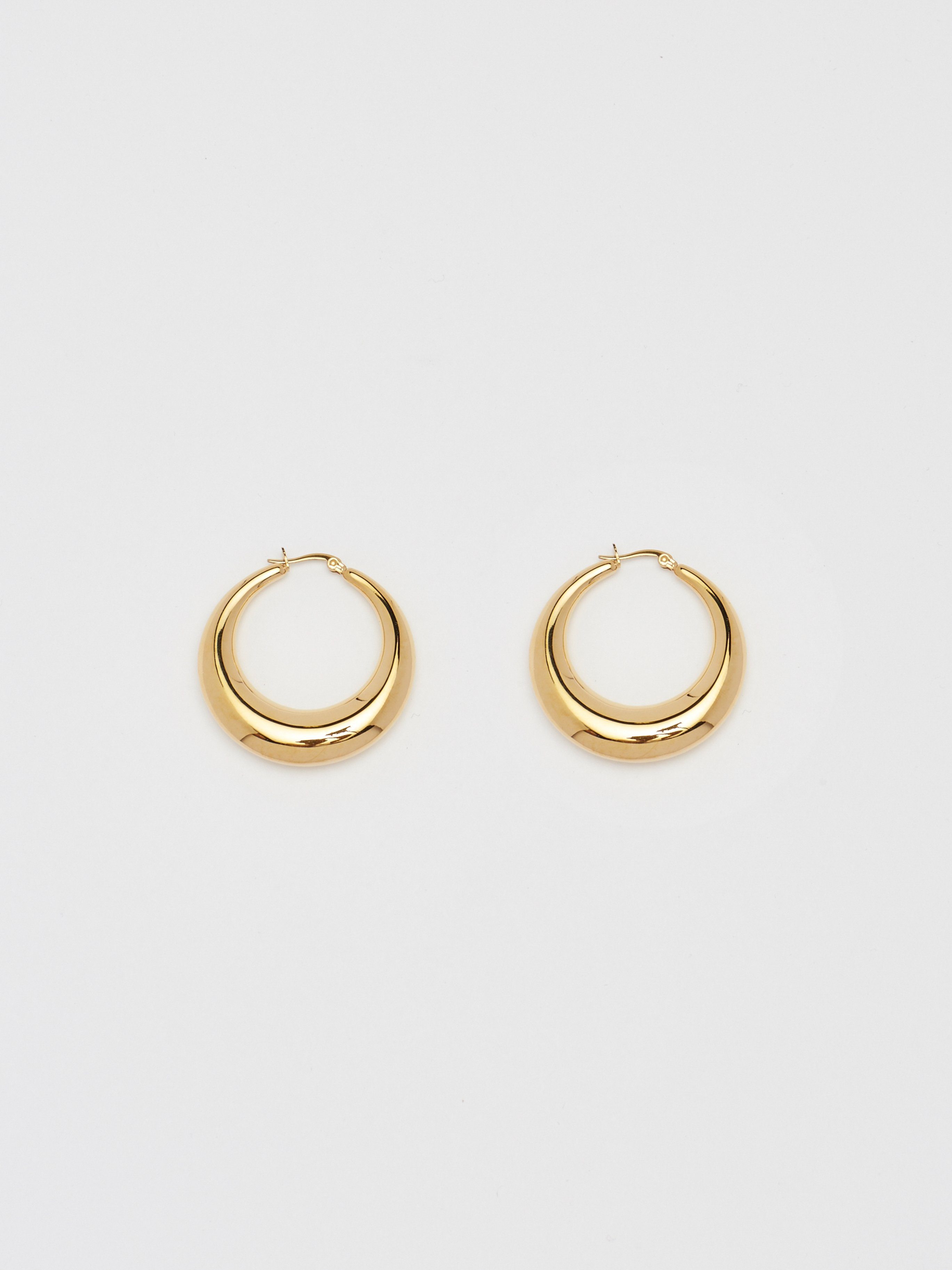 Full view flat lay of the Orb Hoops Earrings bagatiba 