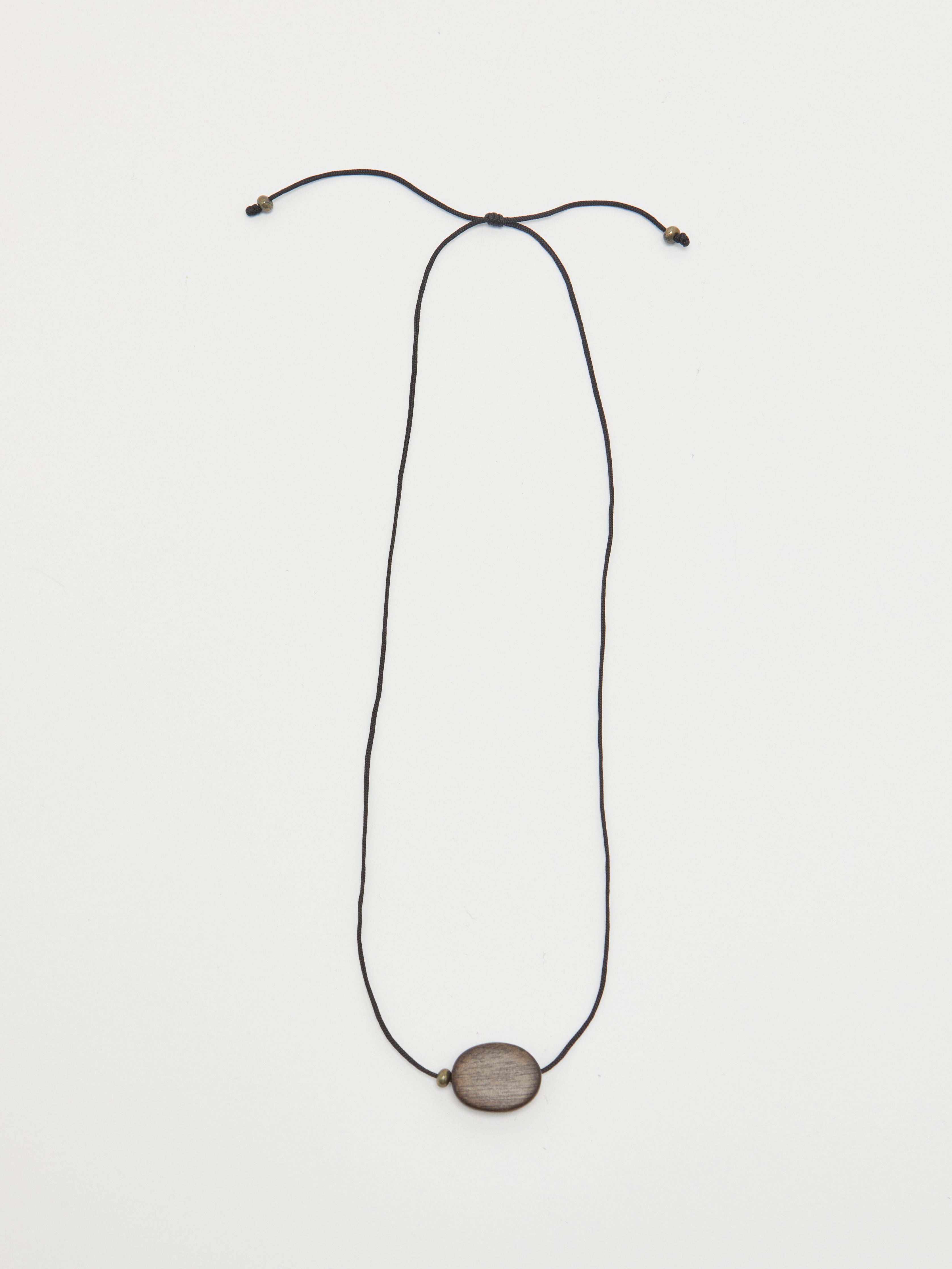 Oval Wood Bead Necklace necklace Bagatiba flat lay