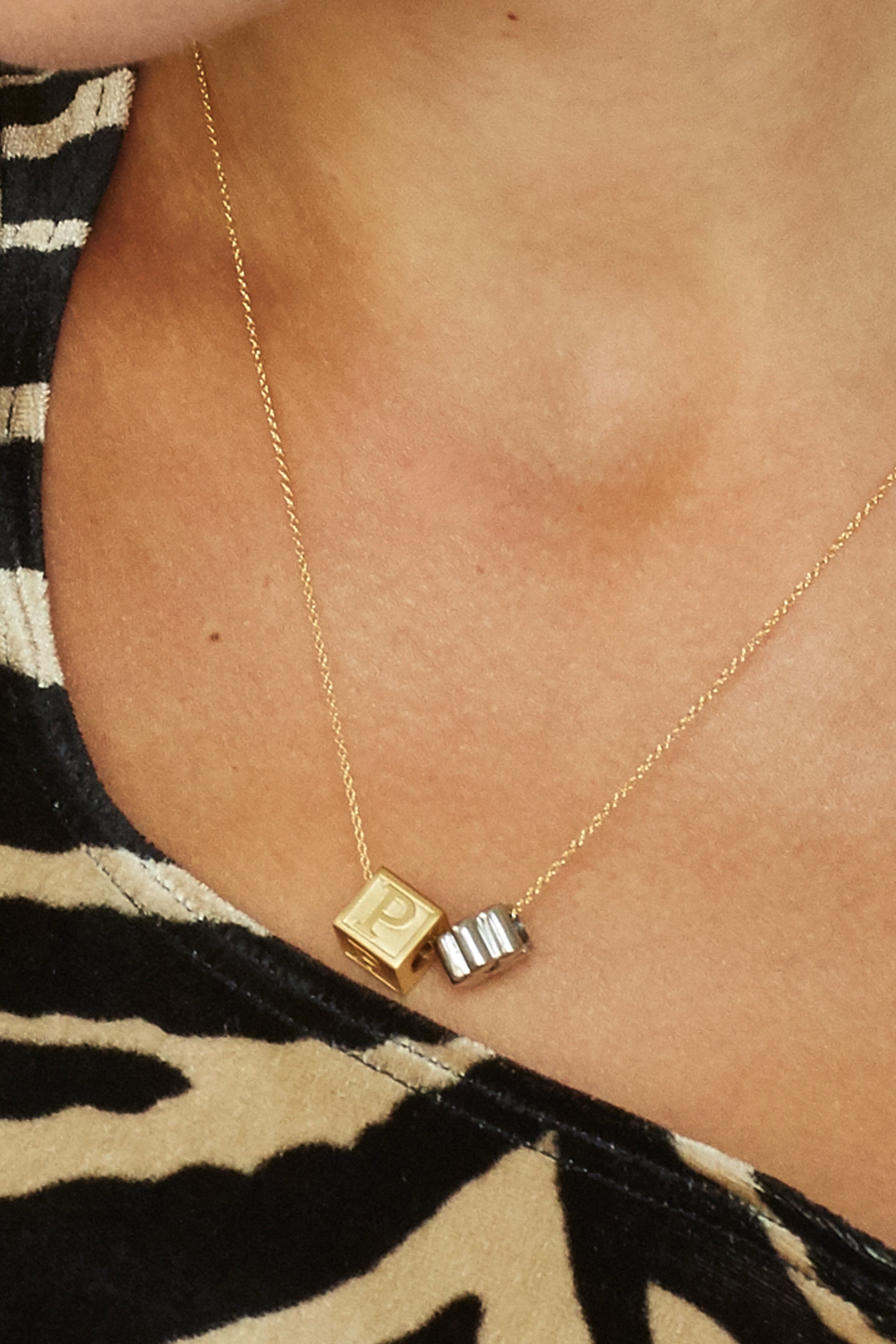 Cropped view on model "P" Letter Block letters Bagatiba 