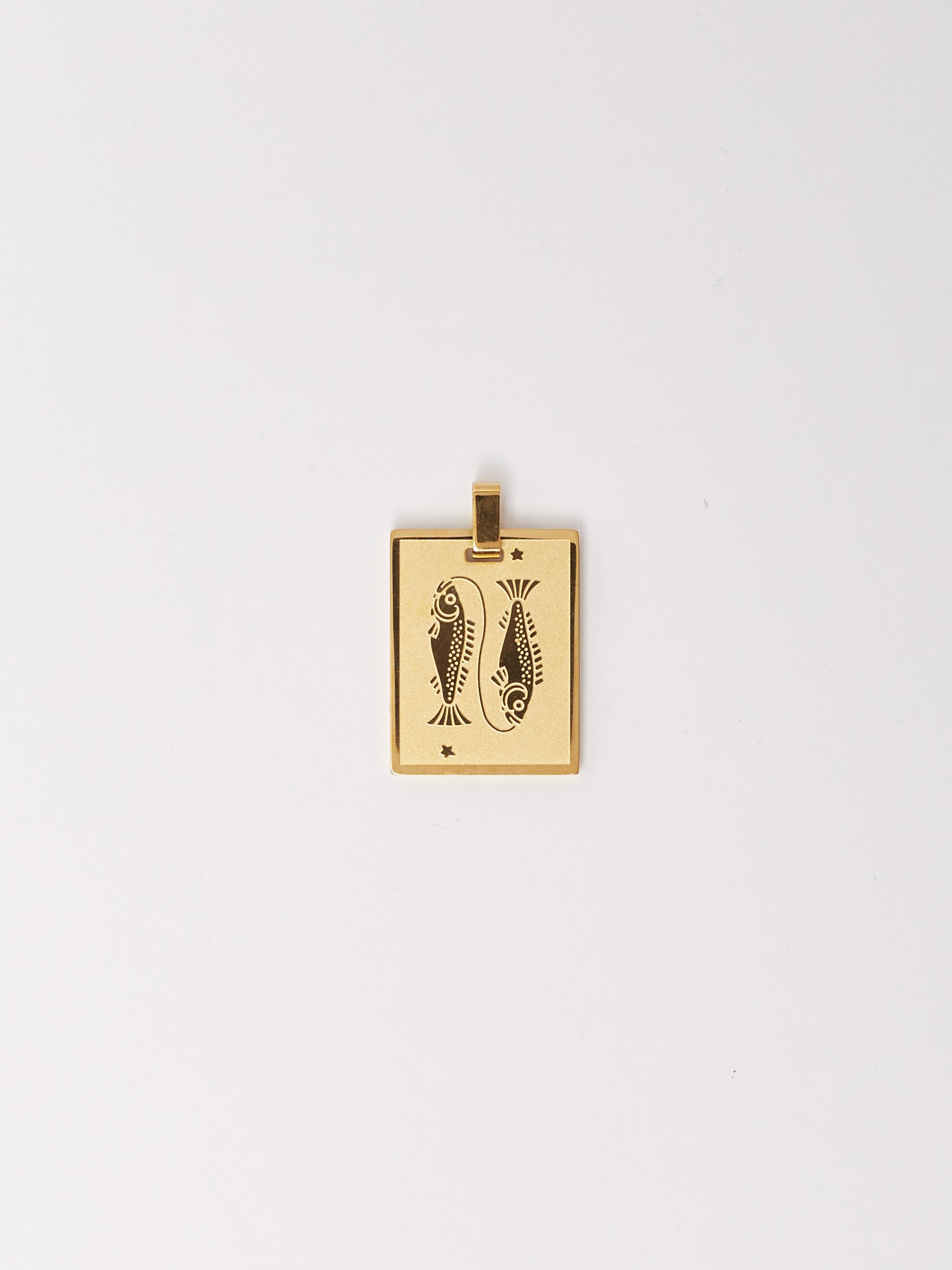 Full view flat lay of the Pisces Charm by Bagatiba 