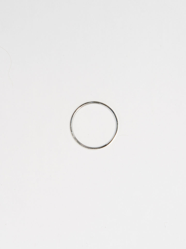 Full view flat lay Polished Silver Ring by Bagatiba 
