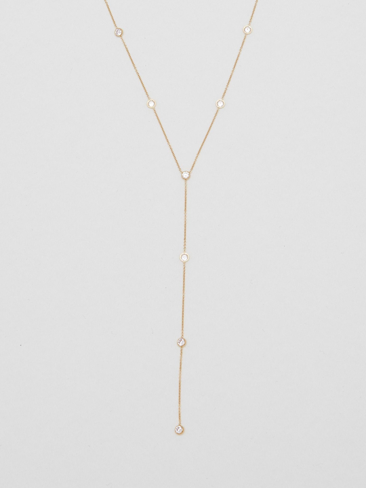 Cropped flat lay of Princess Drop Necklace by Bagatiba 