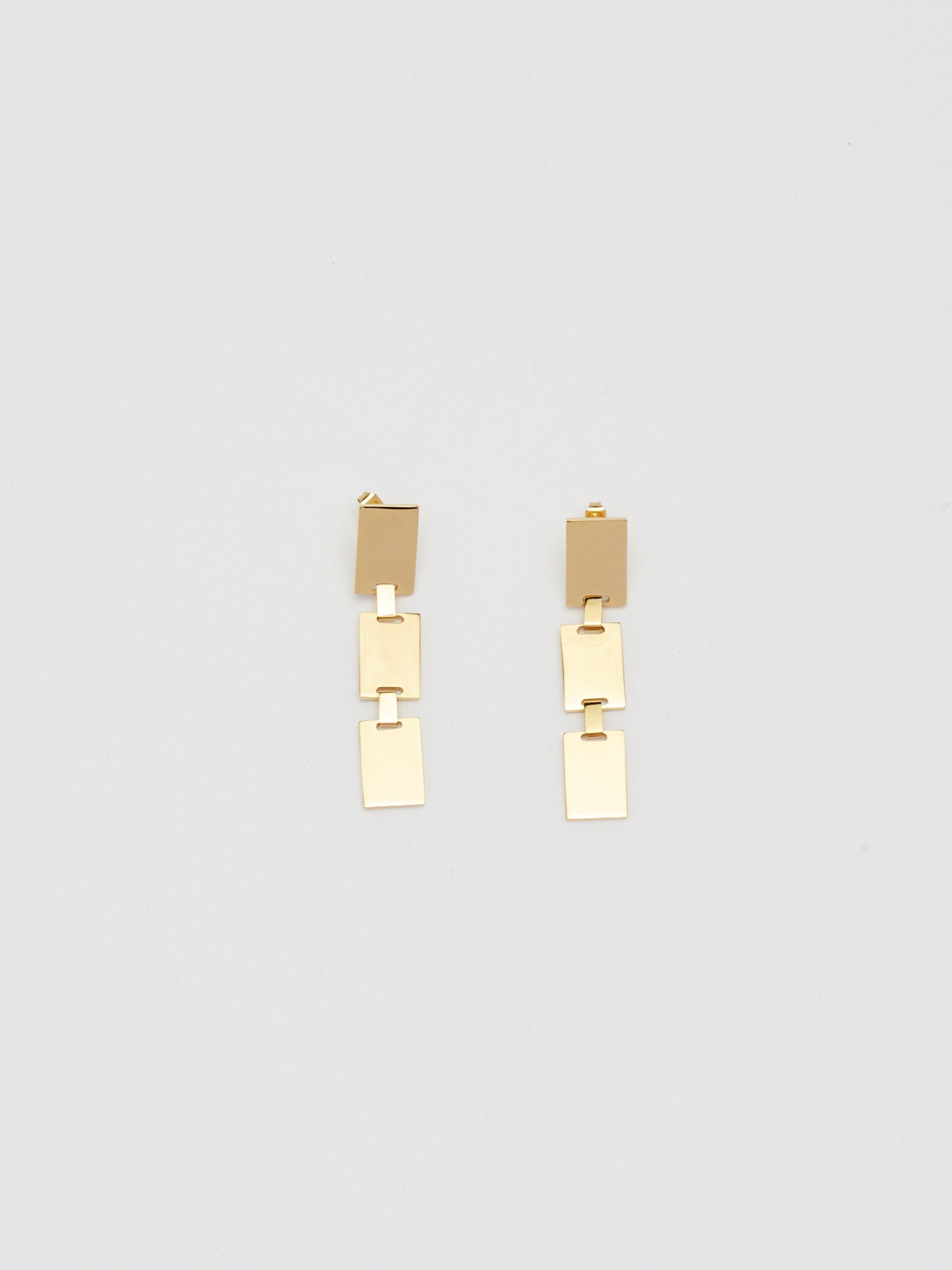 Full view flat lay of Rectangle Dangle Earrings by Bagatiba 